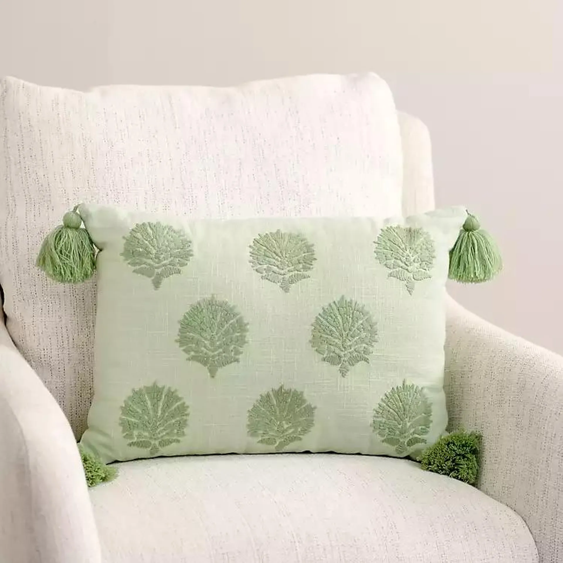 Sage Medallion Beckford Lumbar Pillow