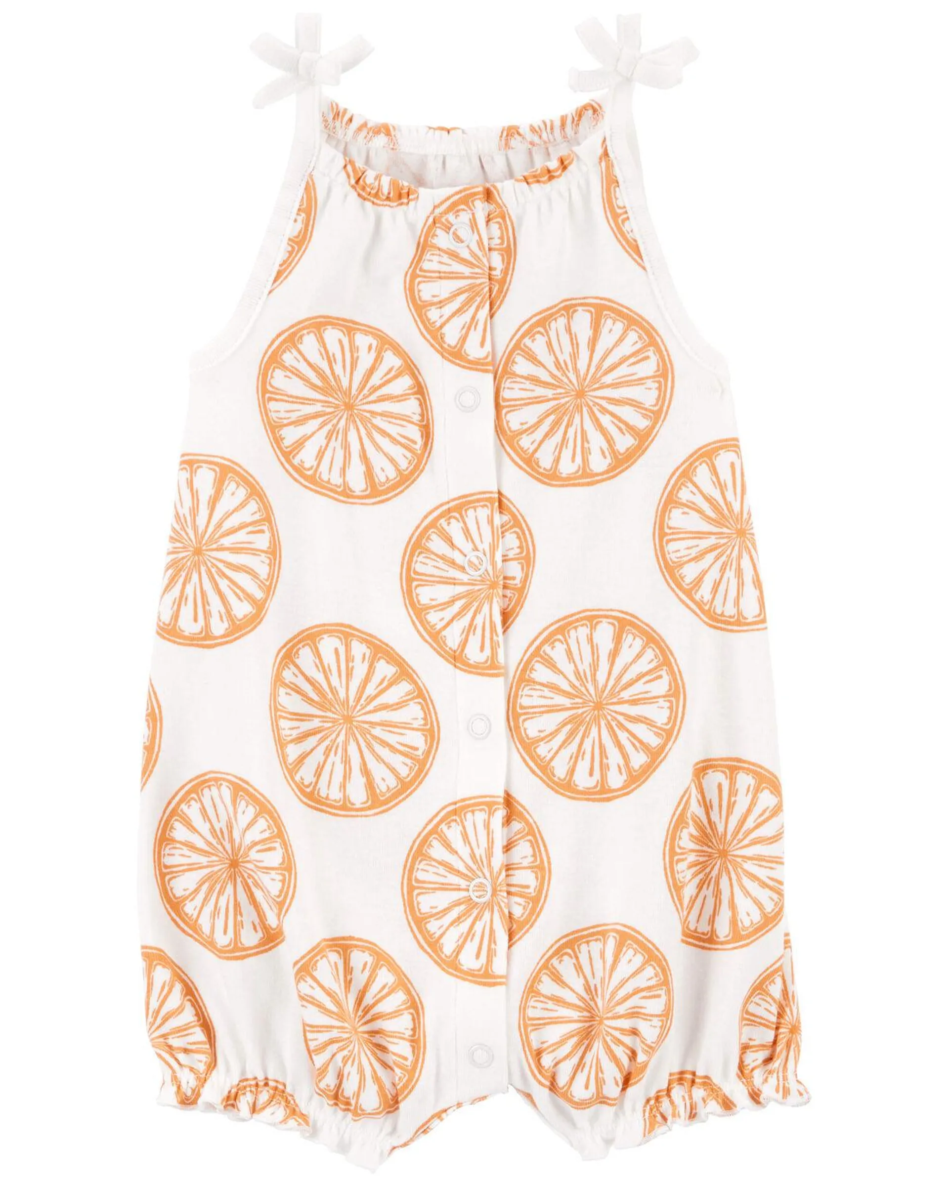 Baby Orange Slice Snap-Up Cotton Romper