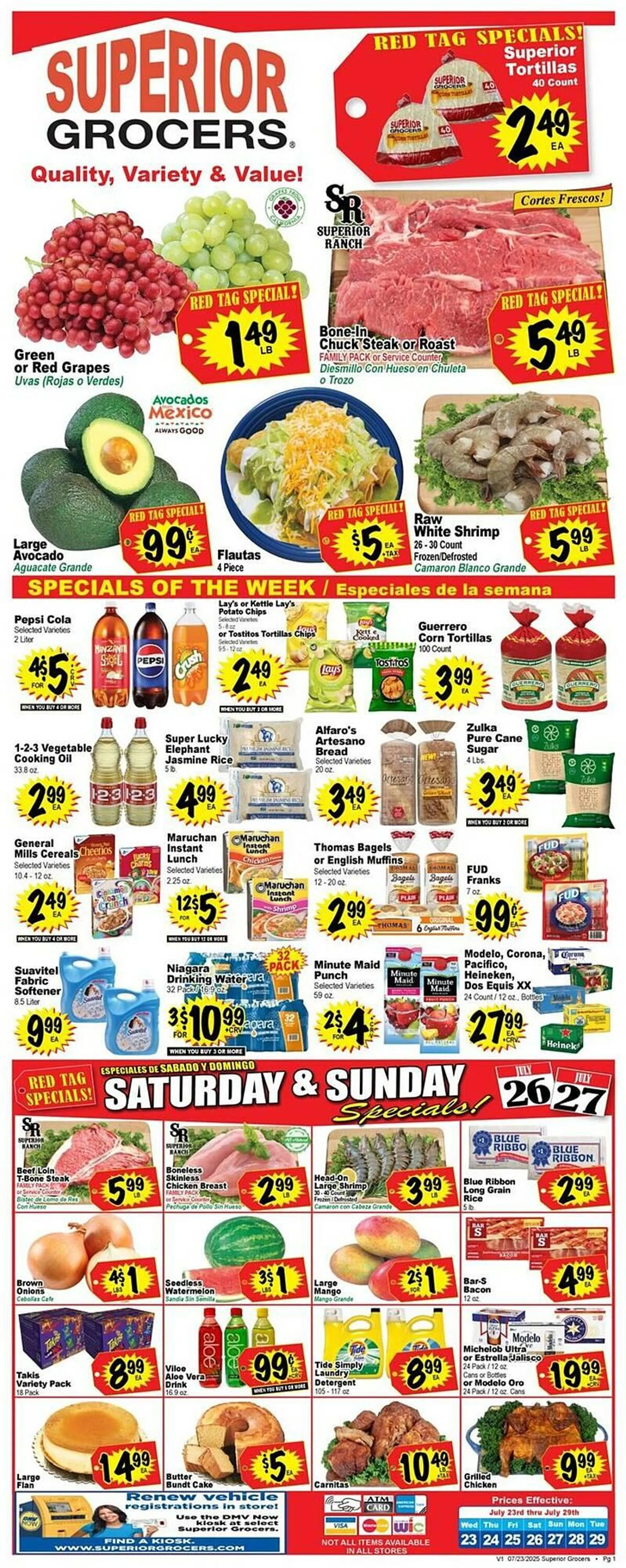 Weekly ad Superior Grocers Weekly Ad from July 23 to July 29 2025 - Page 1