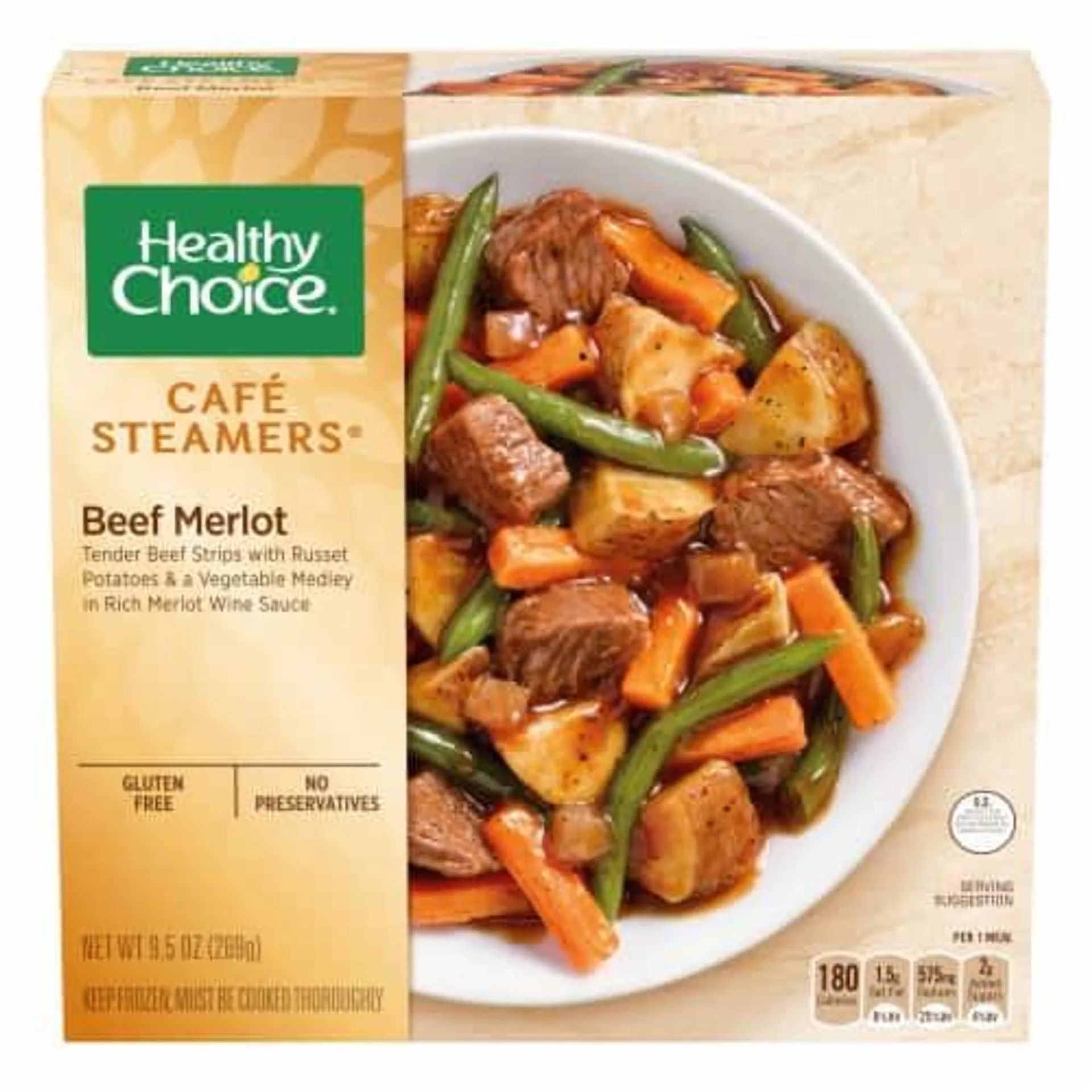 Healthy Choice Cafe Steamers Beef Merlot Frozen Meal