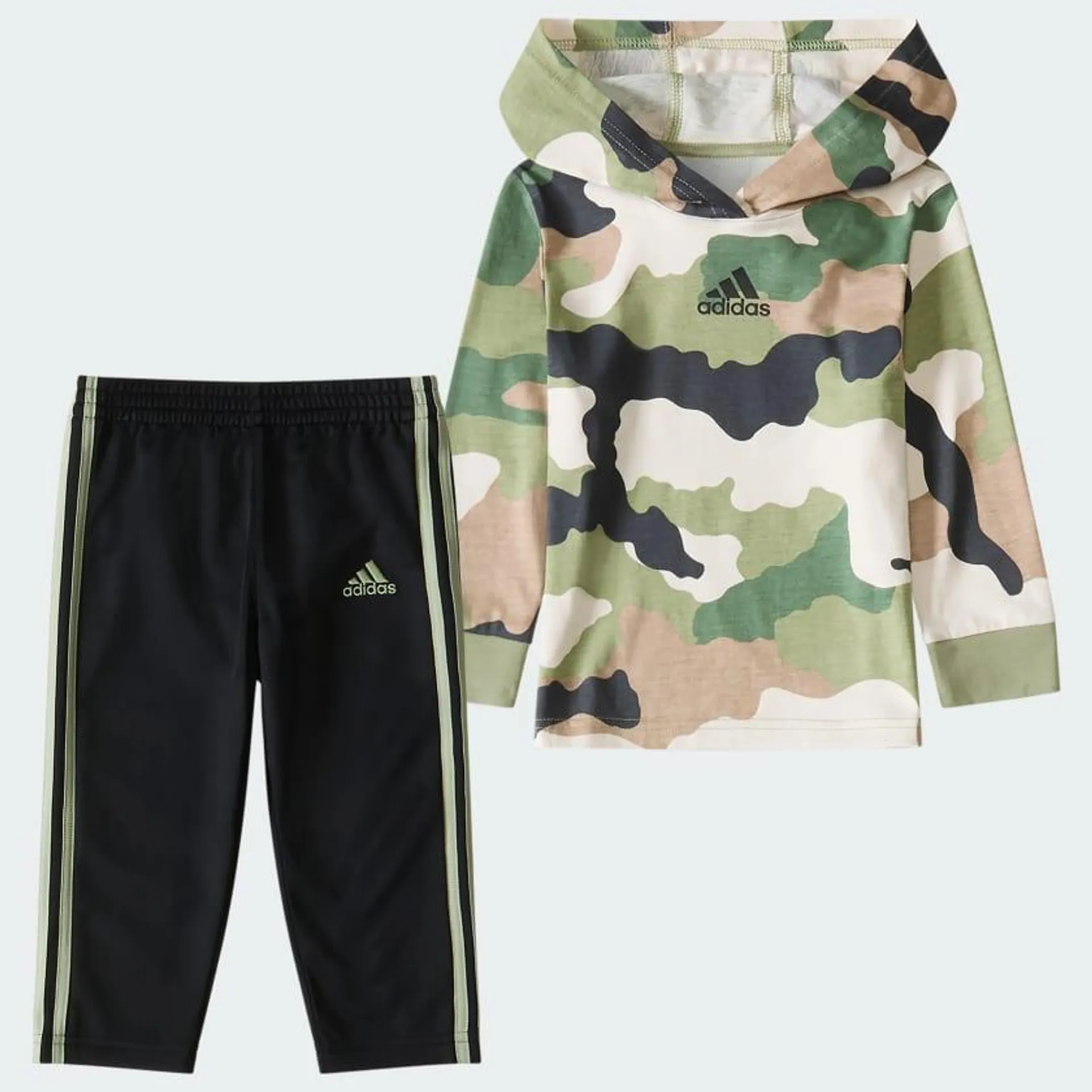 adidas 2-Piece Printed Hooded Tee and Pants Set