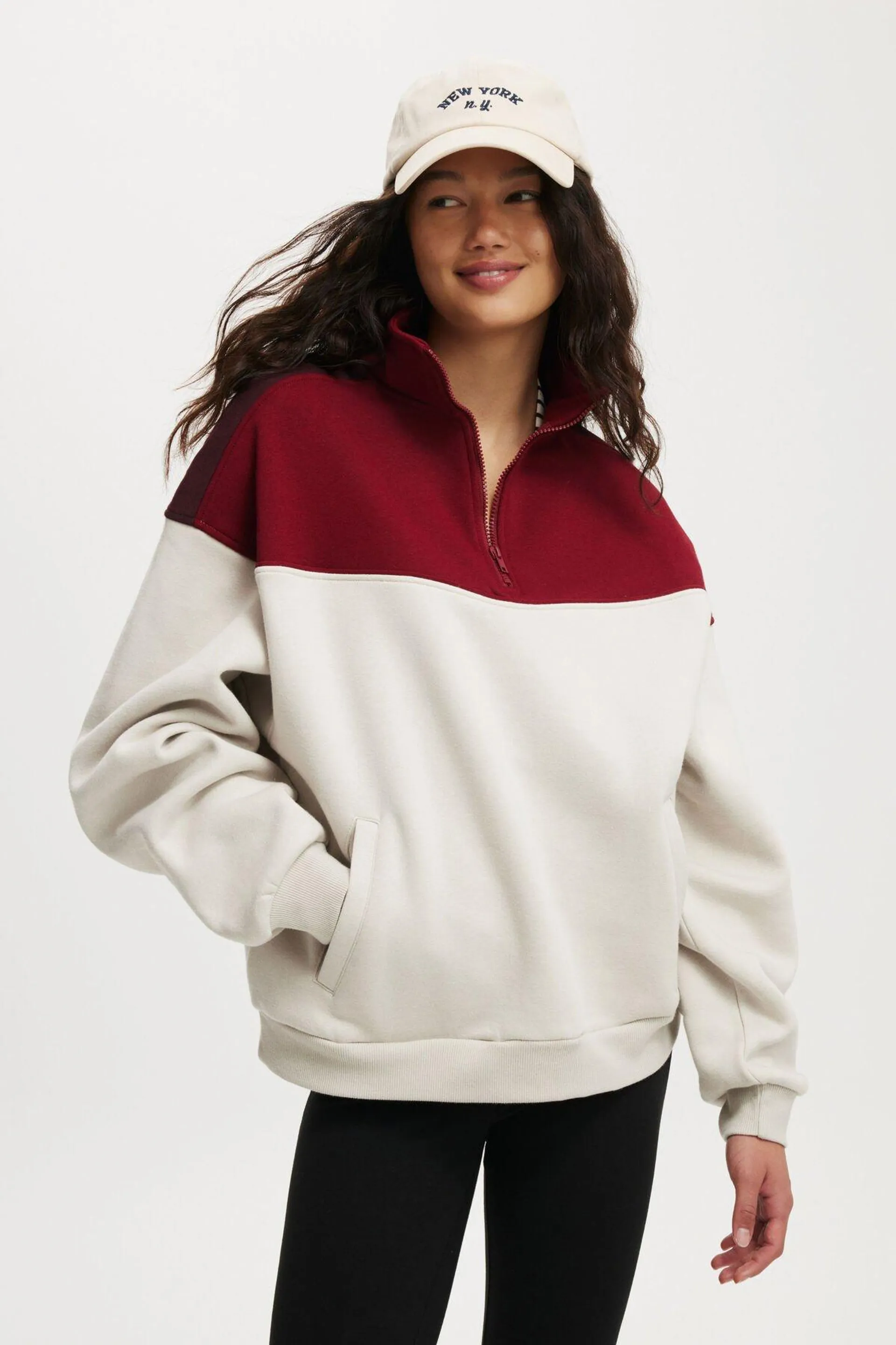 Panelled Quarter Zip Sweat