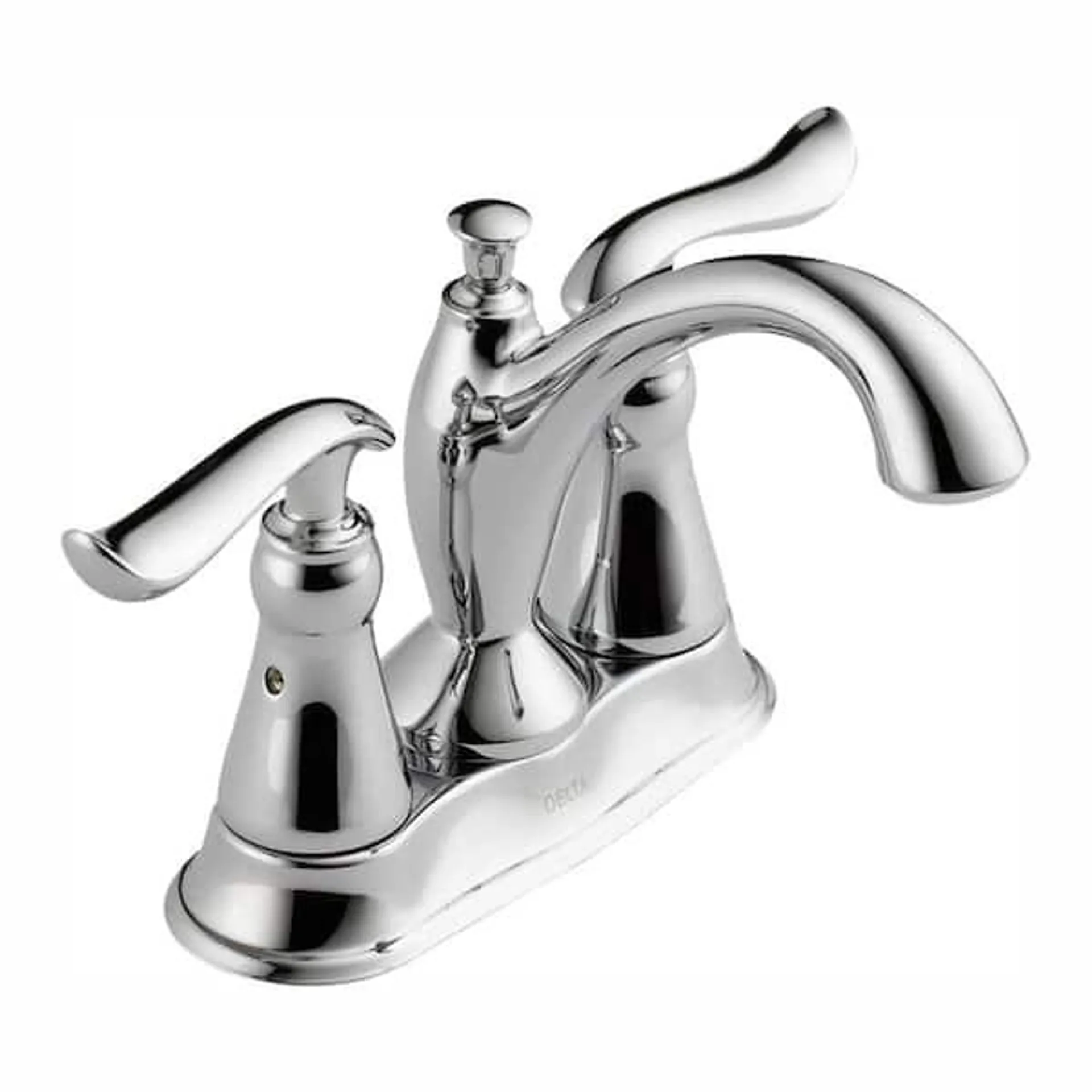 Linden 4 in. Centerset 2-Handle Bathroom Faucet with Metal Drain Assembly in Chrome