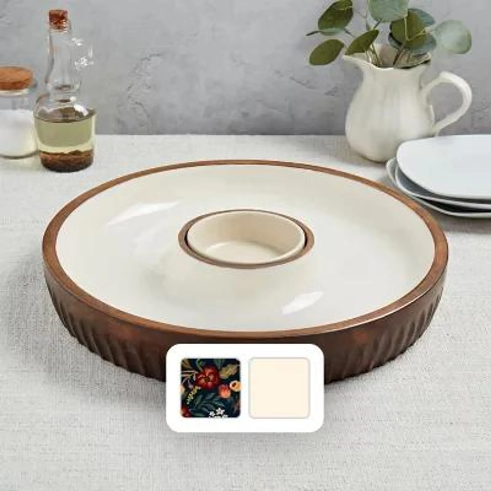 Member's Mark 15-in. Mango Wood Chip & Dip Serving Platter, Choose Color