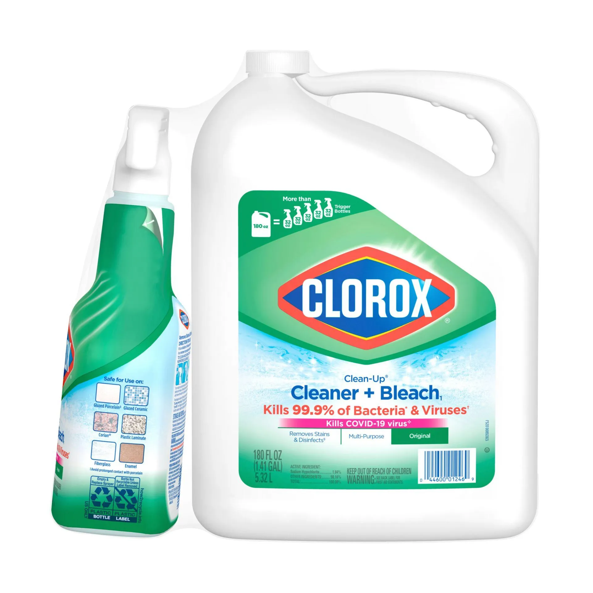 Clorox Clean-Up All Purpose Cleaner with Bleach with Refill - Original, 32 oz. Spray/180 oz. Refill