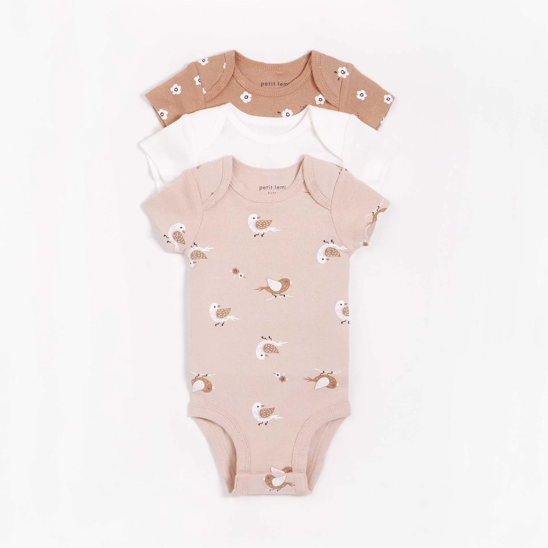 Petit Lem Mockingbird 3 Pack Bodysuits