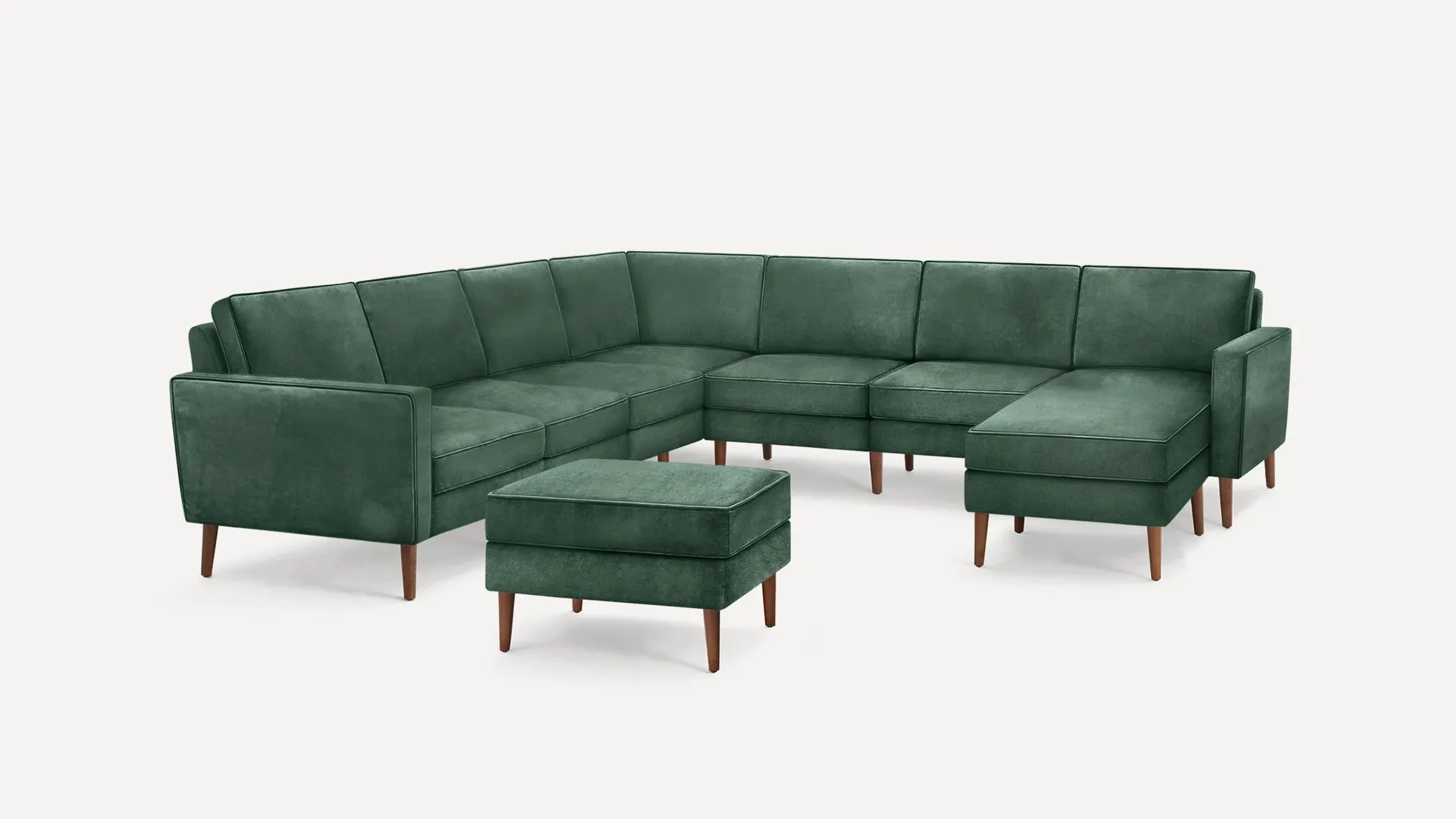 Nomad Velvet 7-Seat Corner Sectional with Chaise and Ottoman