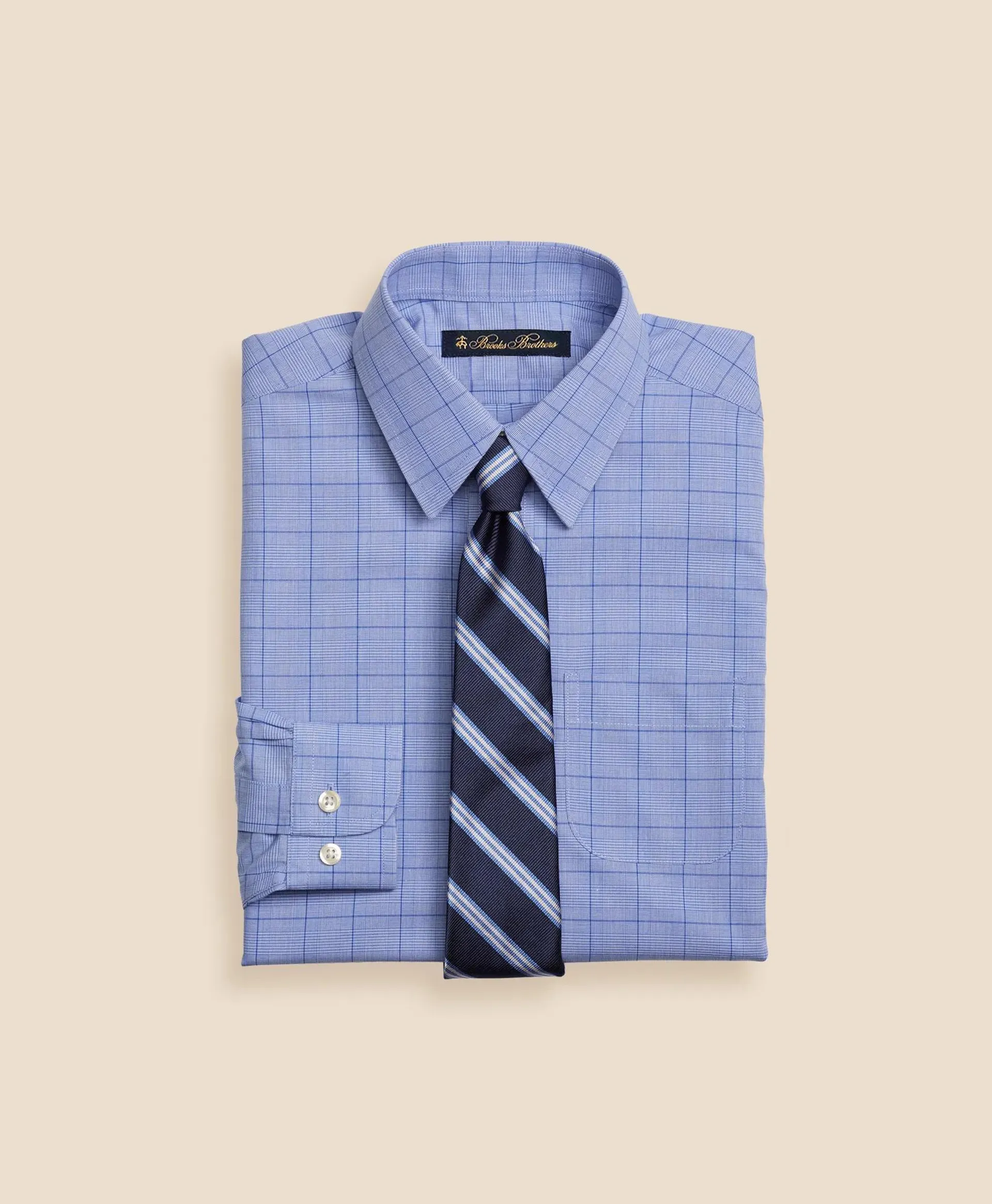 Boys Non-Iron Supima® Cotton Broadcloth Plaid Dress Shirt