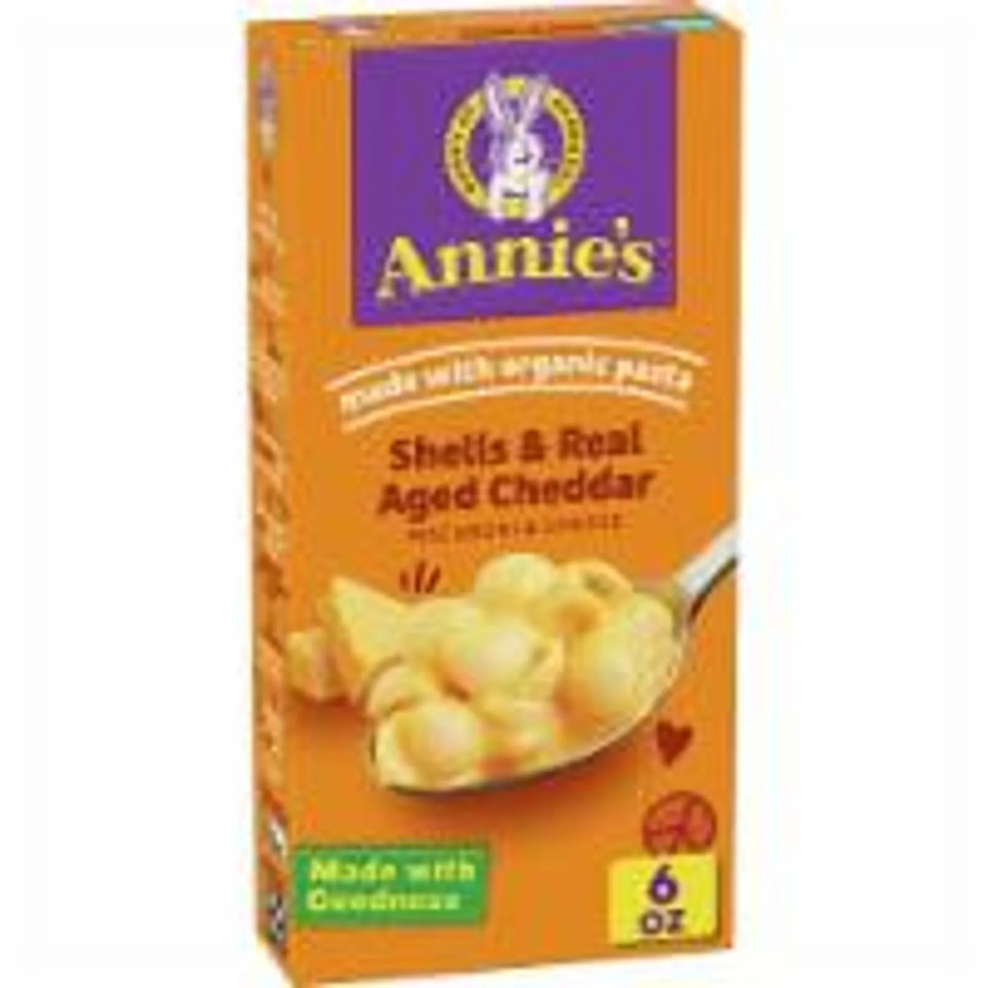 Annie’s Organic Real Aged Cheddar Shells Mac N Cheese Macaroni and Cheese Dinner