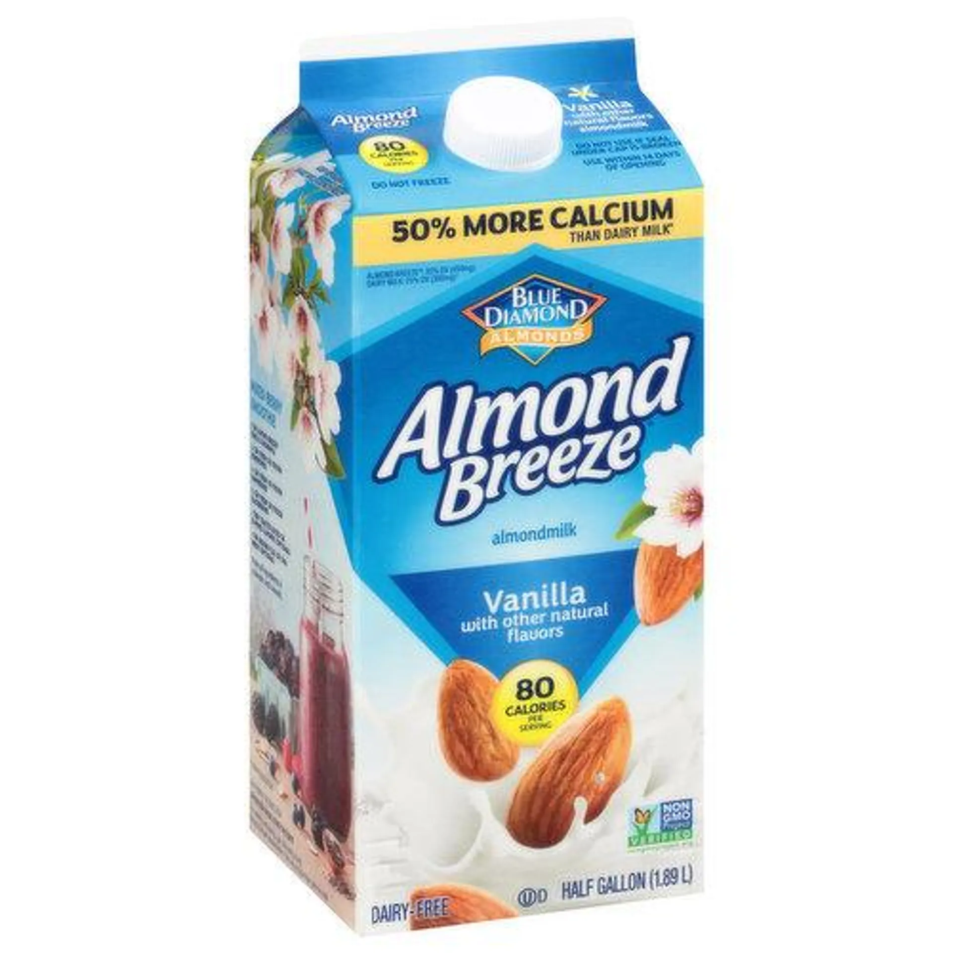 Almond Breeze Almondmilk, Dairy-Free, Vanilla - 0.5 Gallon