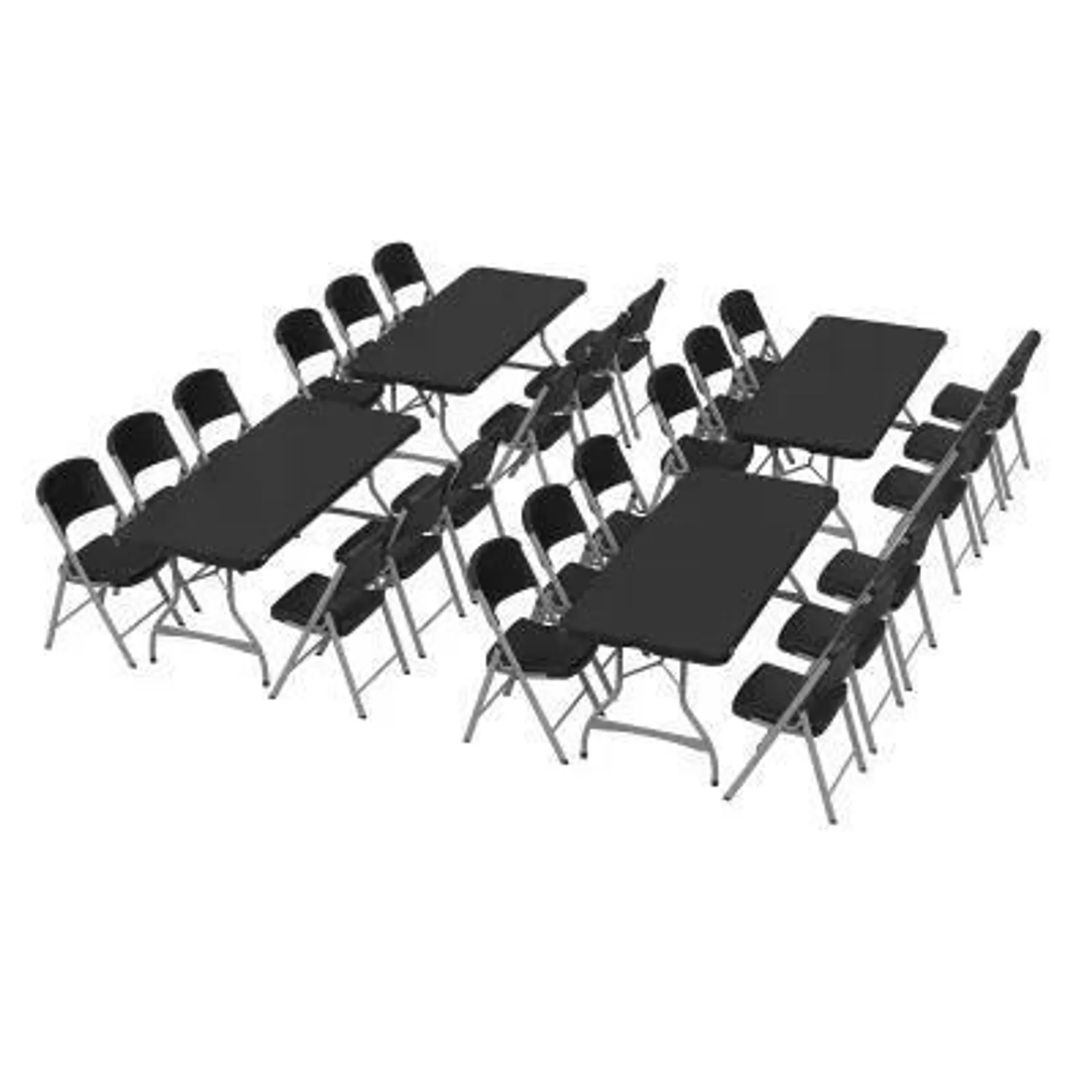 Lifetime (4) 6-Foot Stacking Tables and (24) Chairs Combo (Commercial)