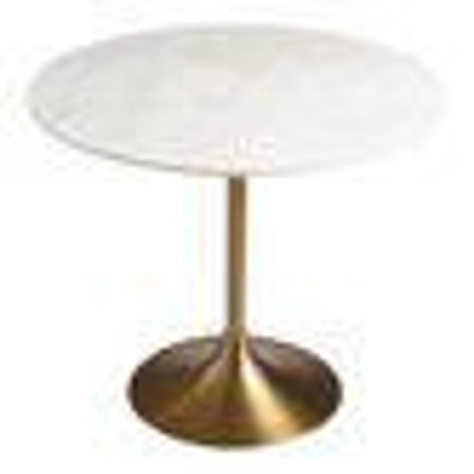 Leilani White Marble Top and Gold Tulip Dining Table