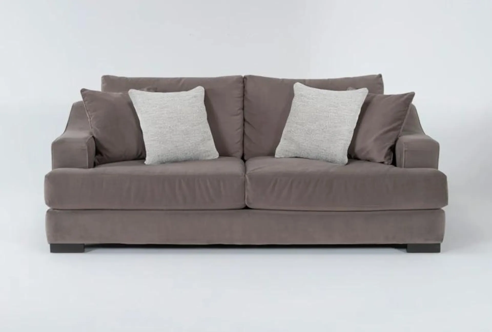 Lodge 96" Grey Performance Fabric Velvet Sofa