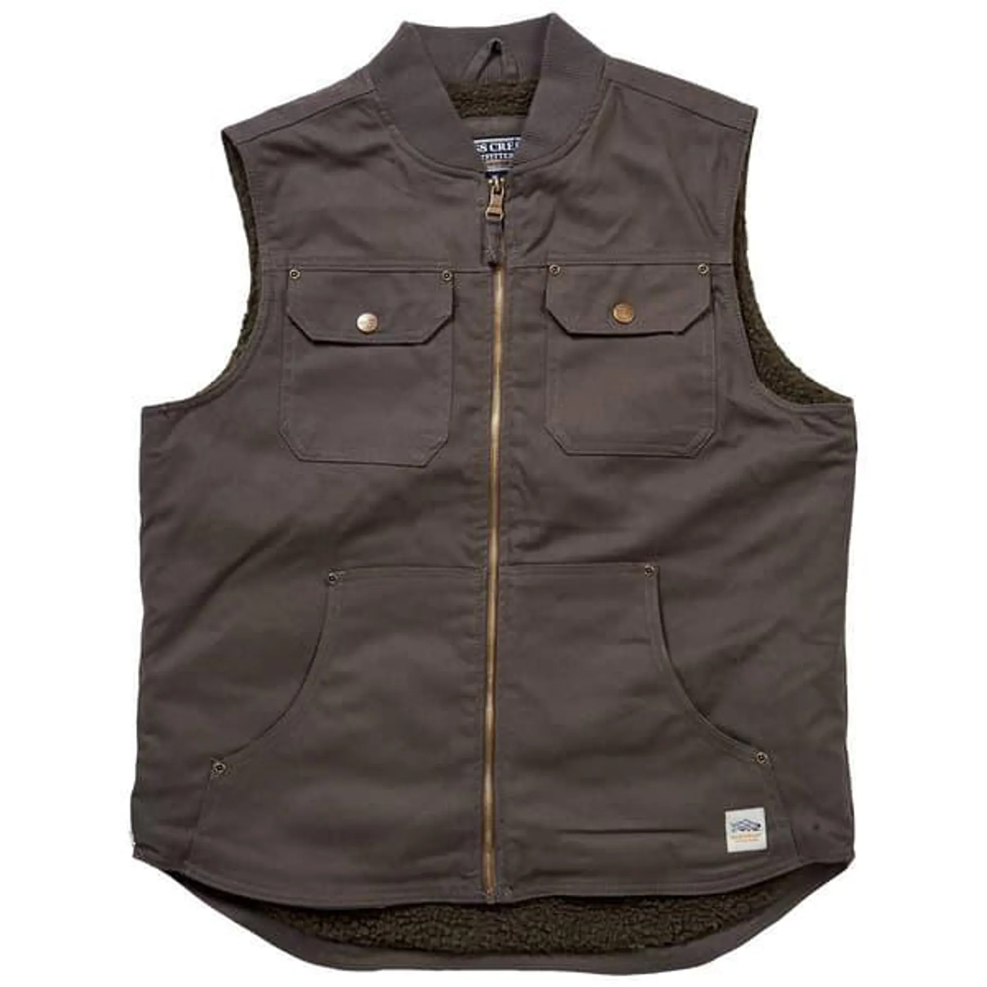 Mens Bass Creek Outfitters® Duck Canvas Sherpa-Lined Vest