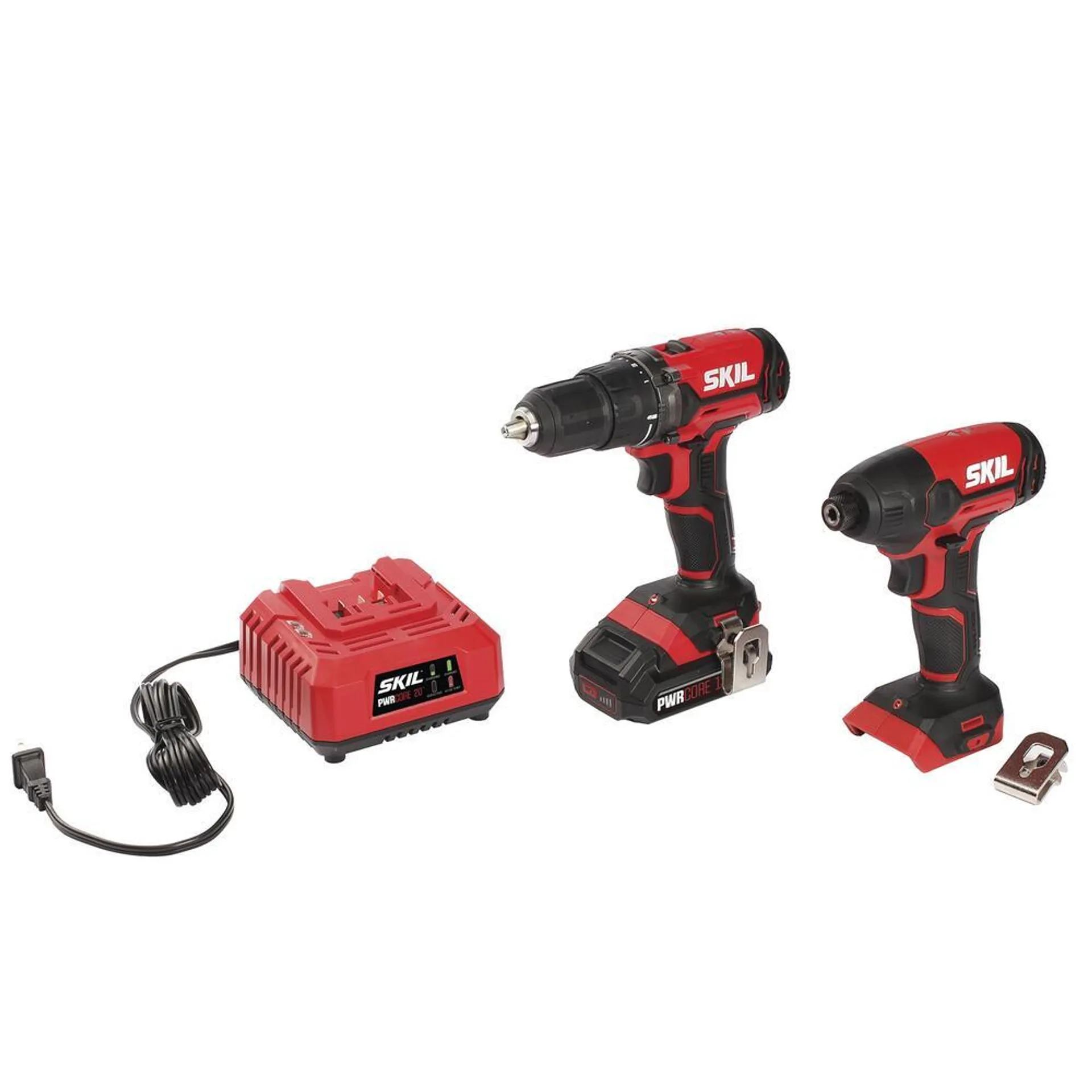 SKIL® 20-Volt Cordless 1/2" Drill and 1/4" Impact Driver Combo Kit