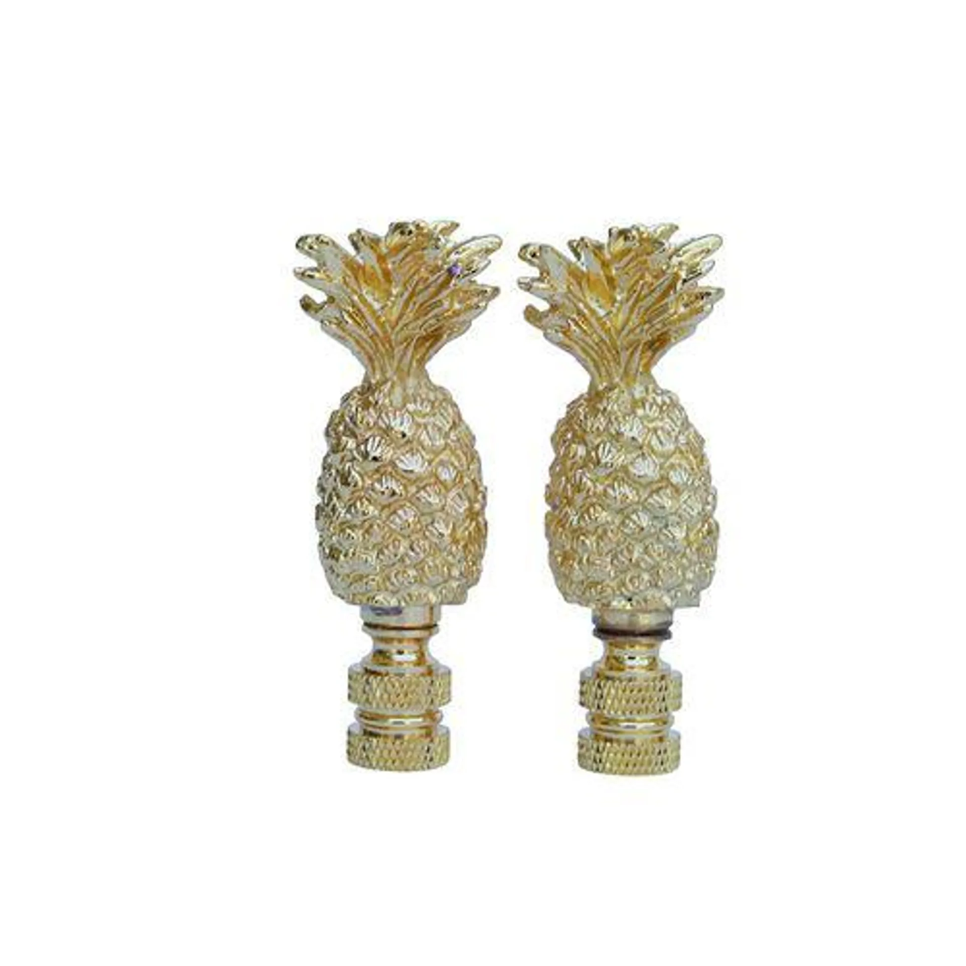 Pineapple Brass Lamp Finials - a Pair