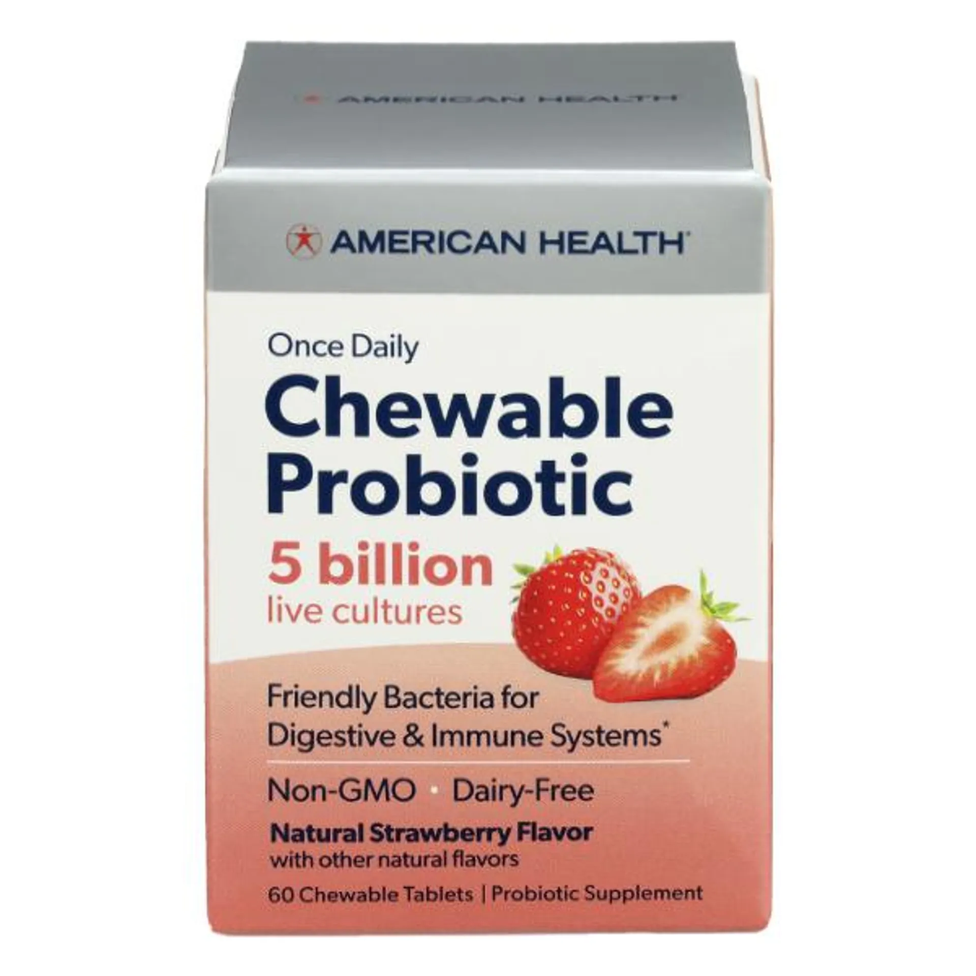 American Health Strawberry Flavored Chewable Probiotics - 60 Each