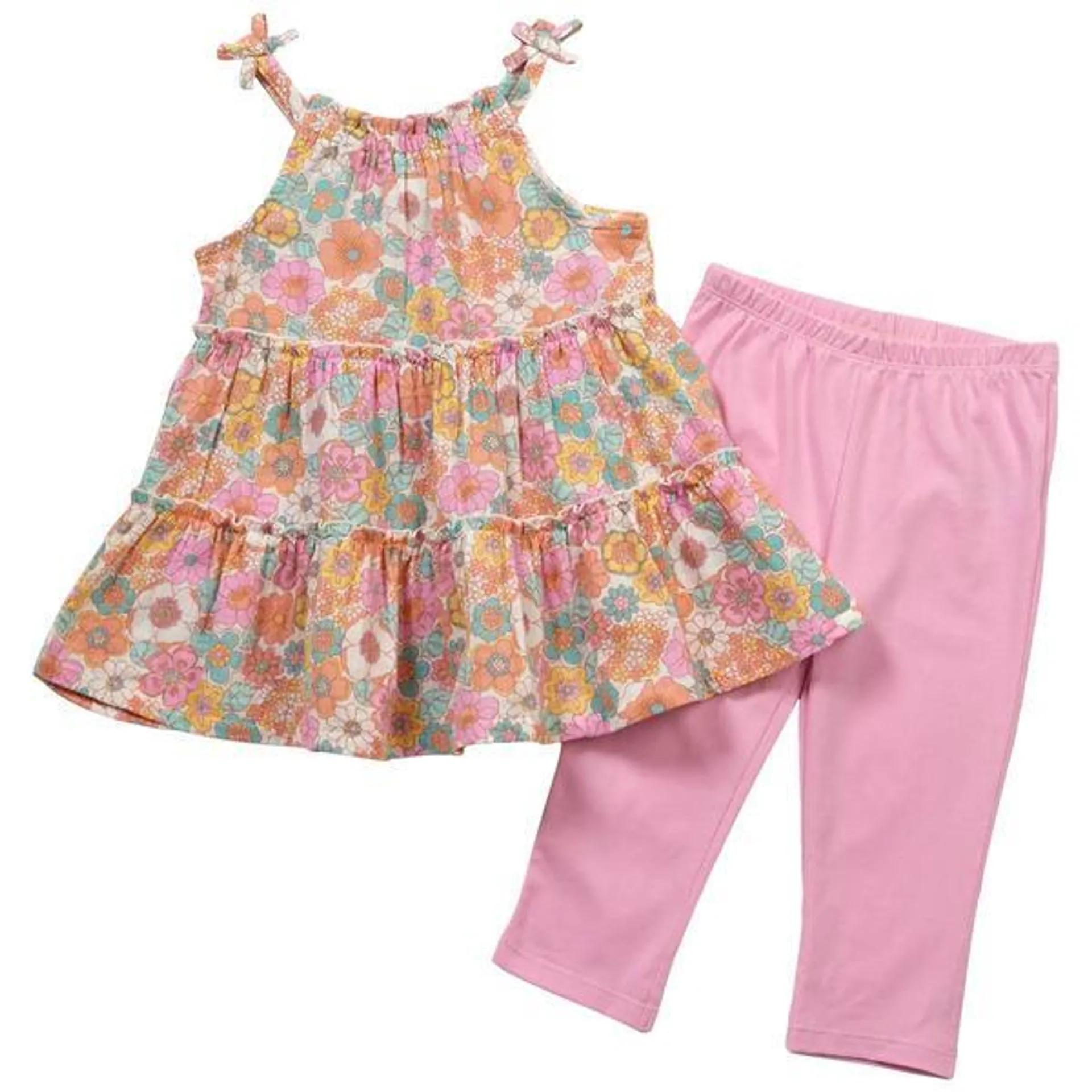 Baby Girl (12-24M) Kids Headquarters Floral Tunic/Solid Leggings