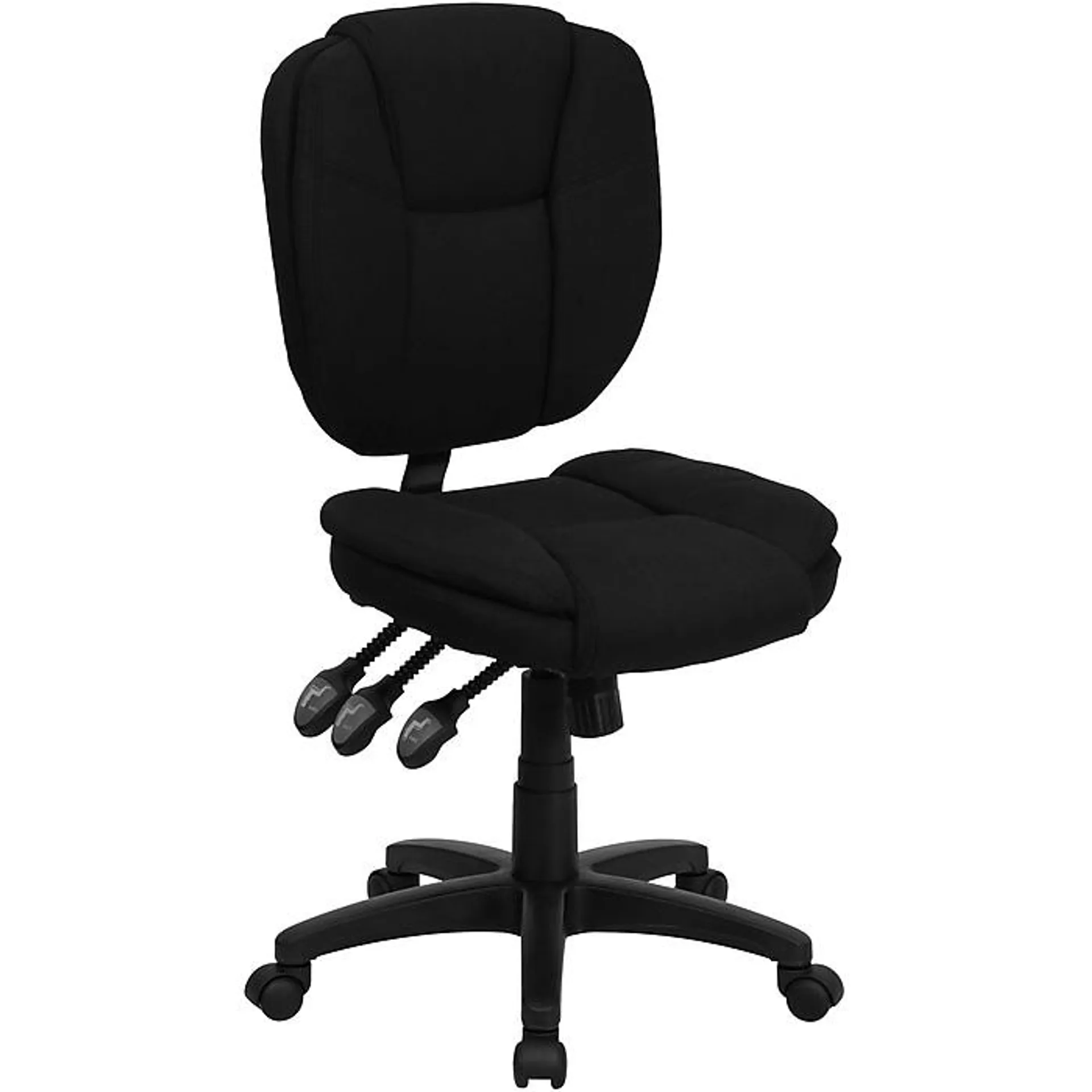 Flash Furniture Caroline Armless Ergonomic Fabric Swivel Mid-Back Multifunction Task Office Chair,