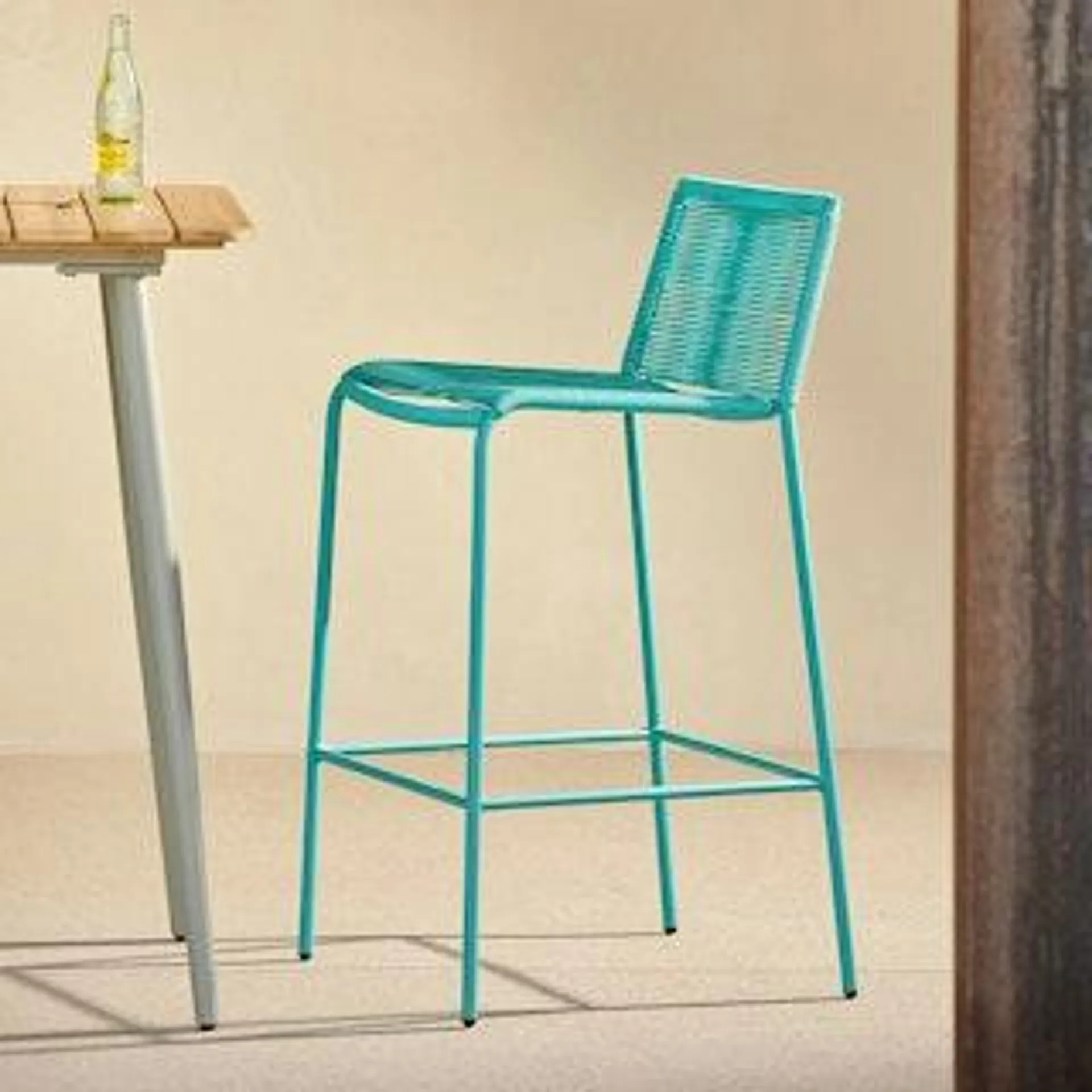 Zina Outdoor Bar Stool - Lago Aqua