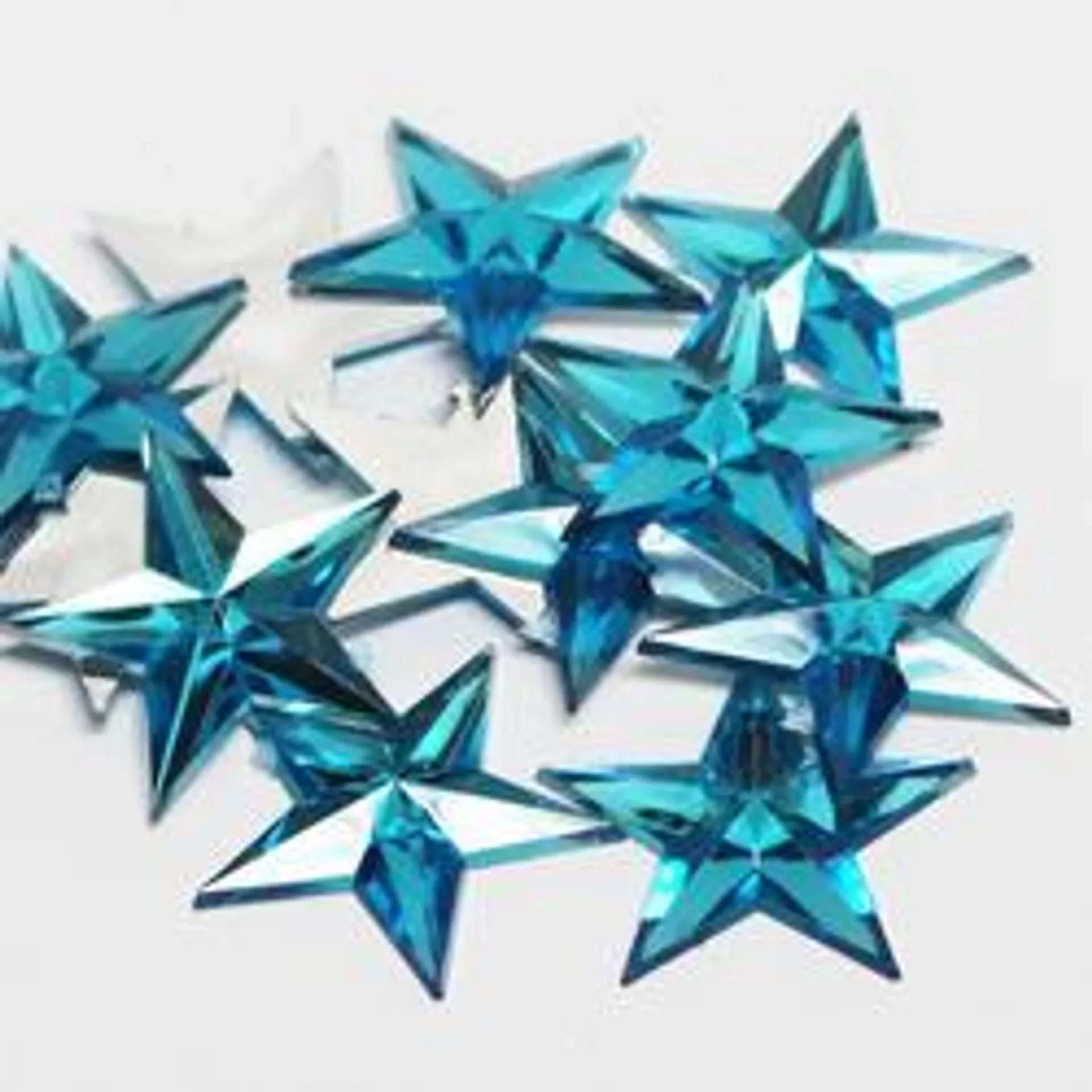 Turquoise Flat Back Star Rhinestones (Approx. 12 pieces)