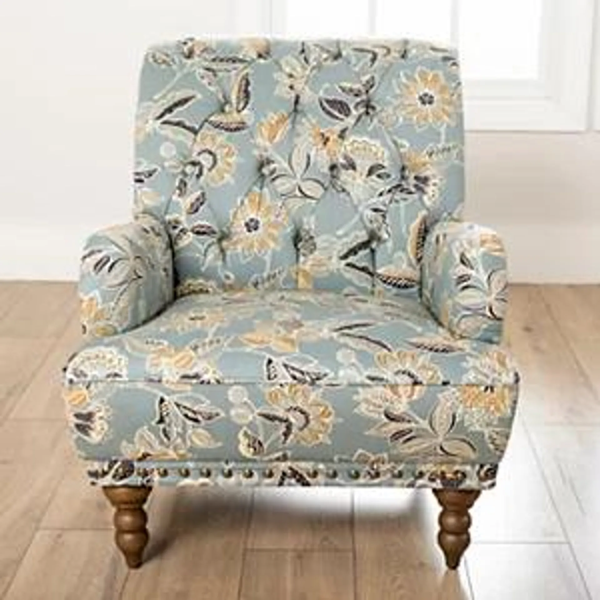 Teal Rebecca Tufted Accent Chair