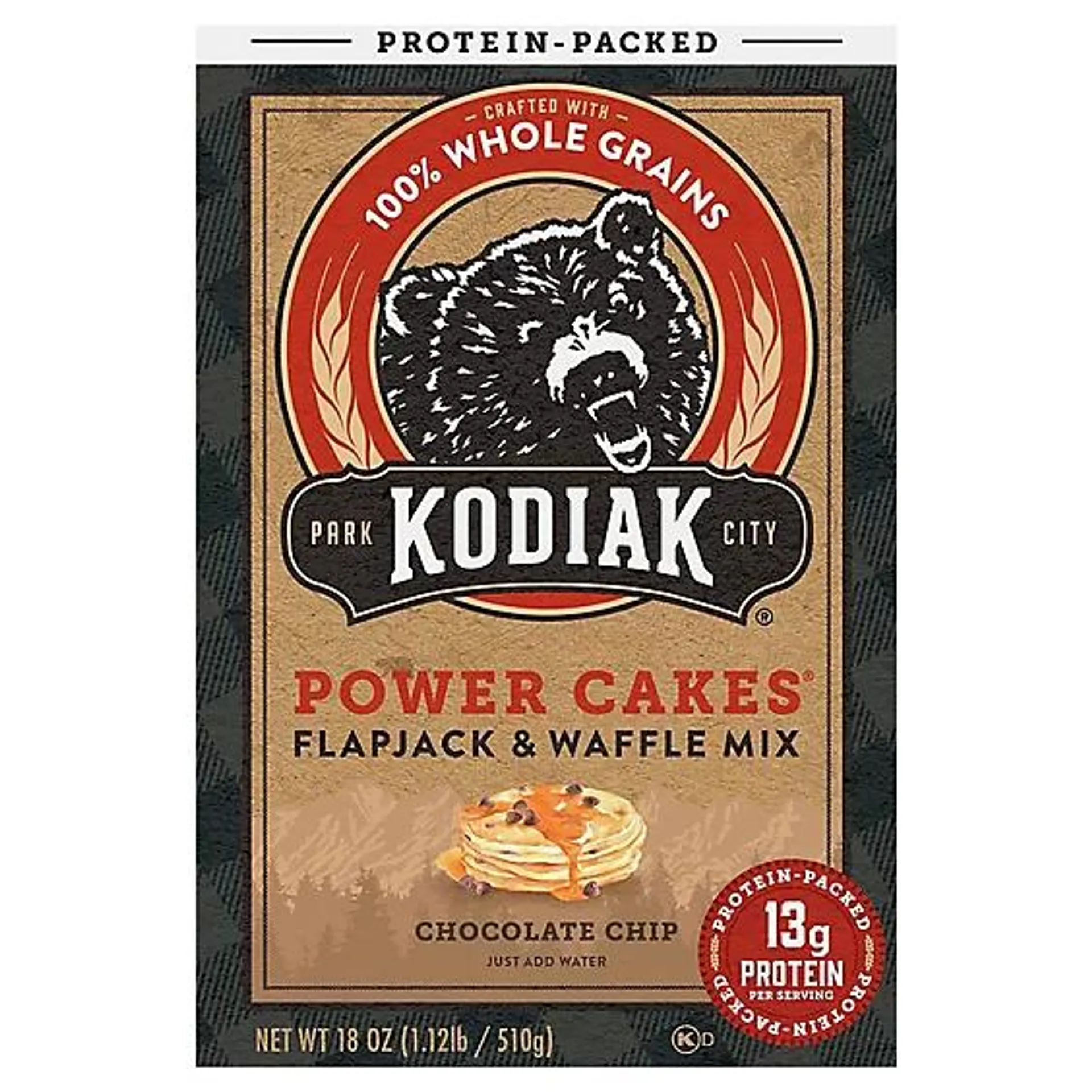 Kodiak Chocolate Chip Flapjack & Waffle Mix Box - 18 Oz