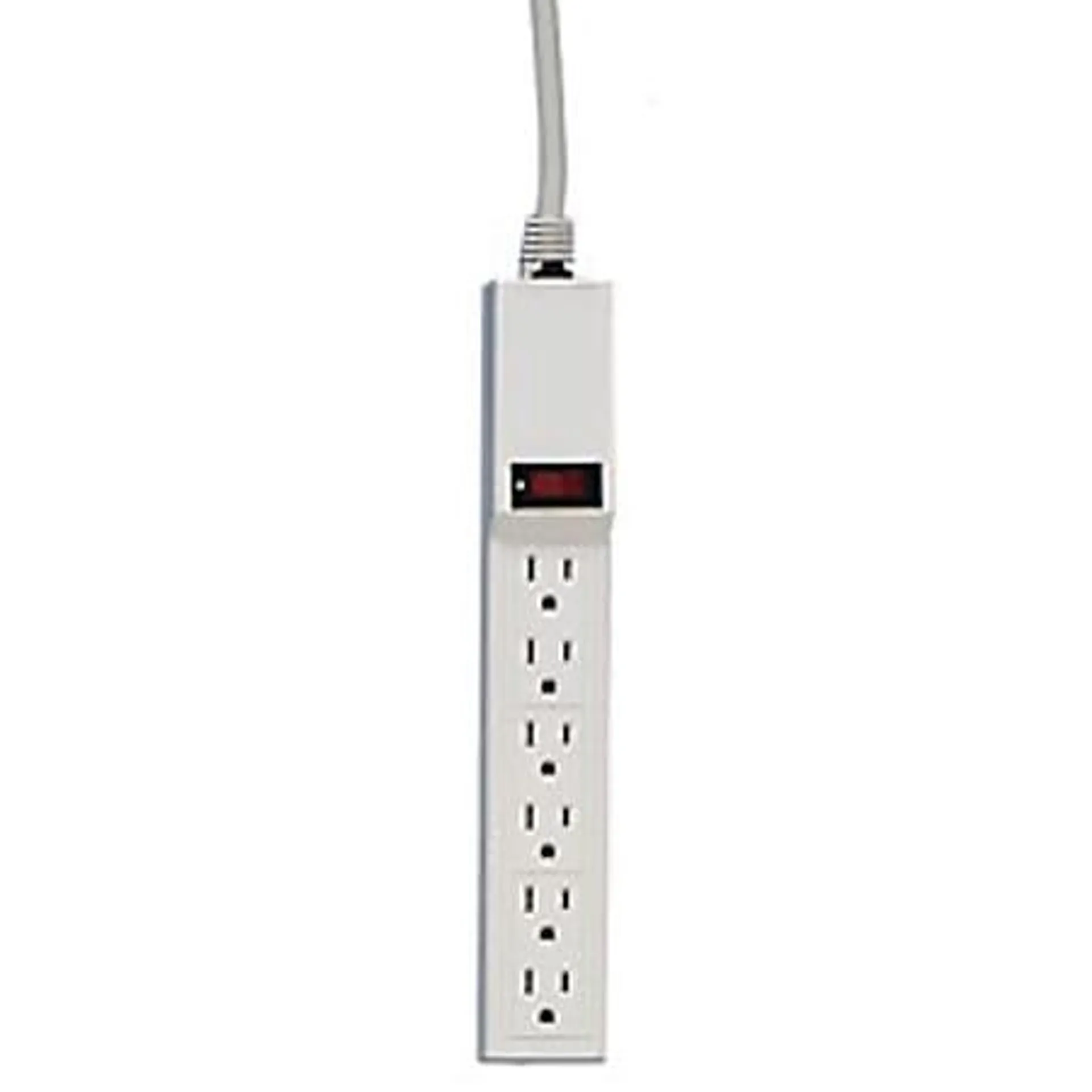 Compucessory 6-Outlet Power Strip, 6' Cord, Gray