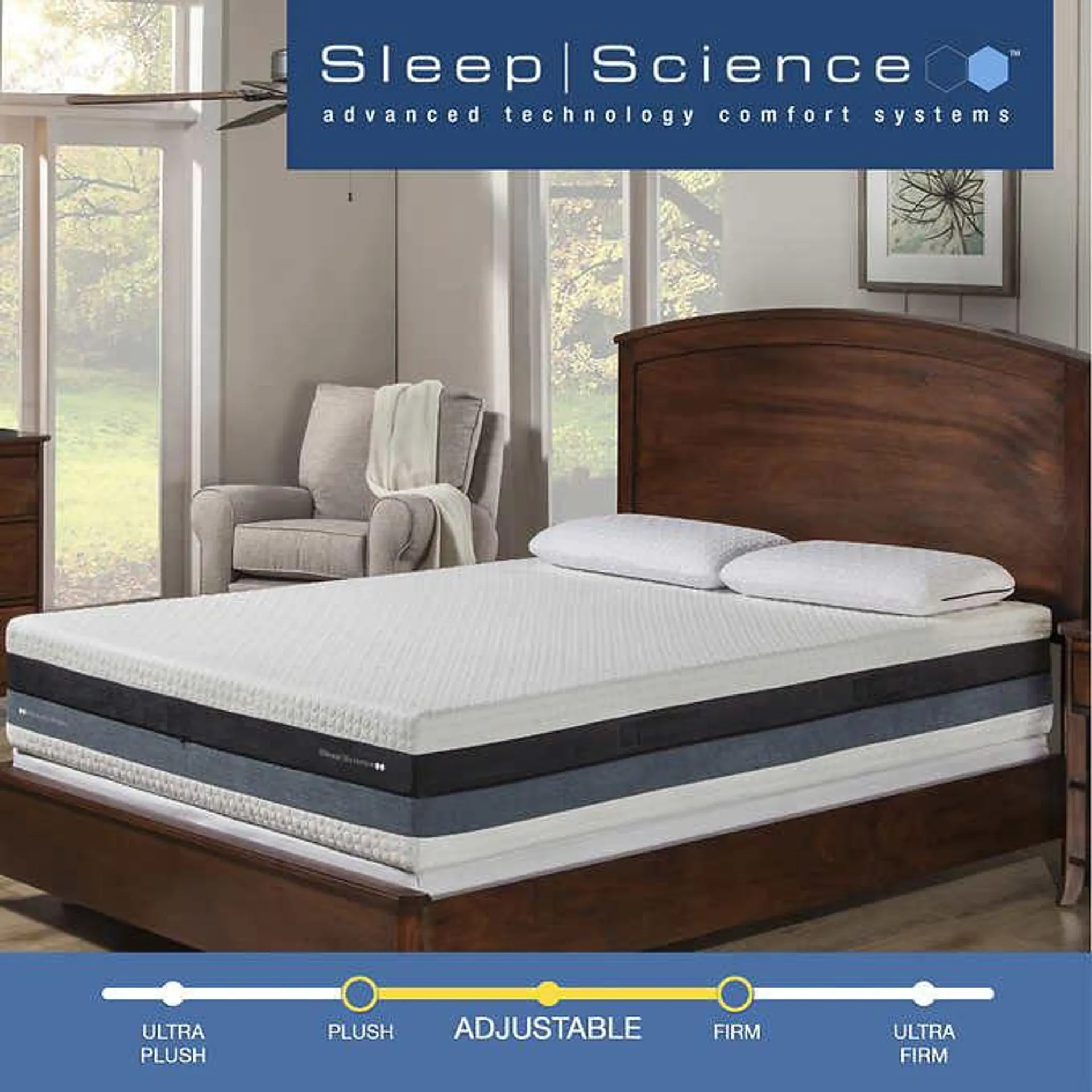 Sleep Science 12" iFlip Sonoma Dual Comfort Memory Foam Mattress