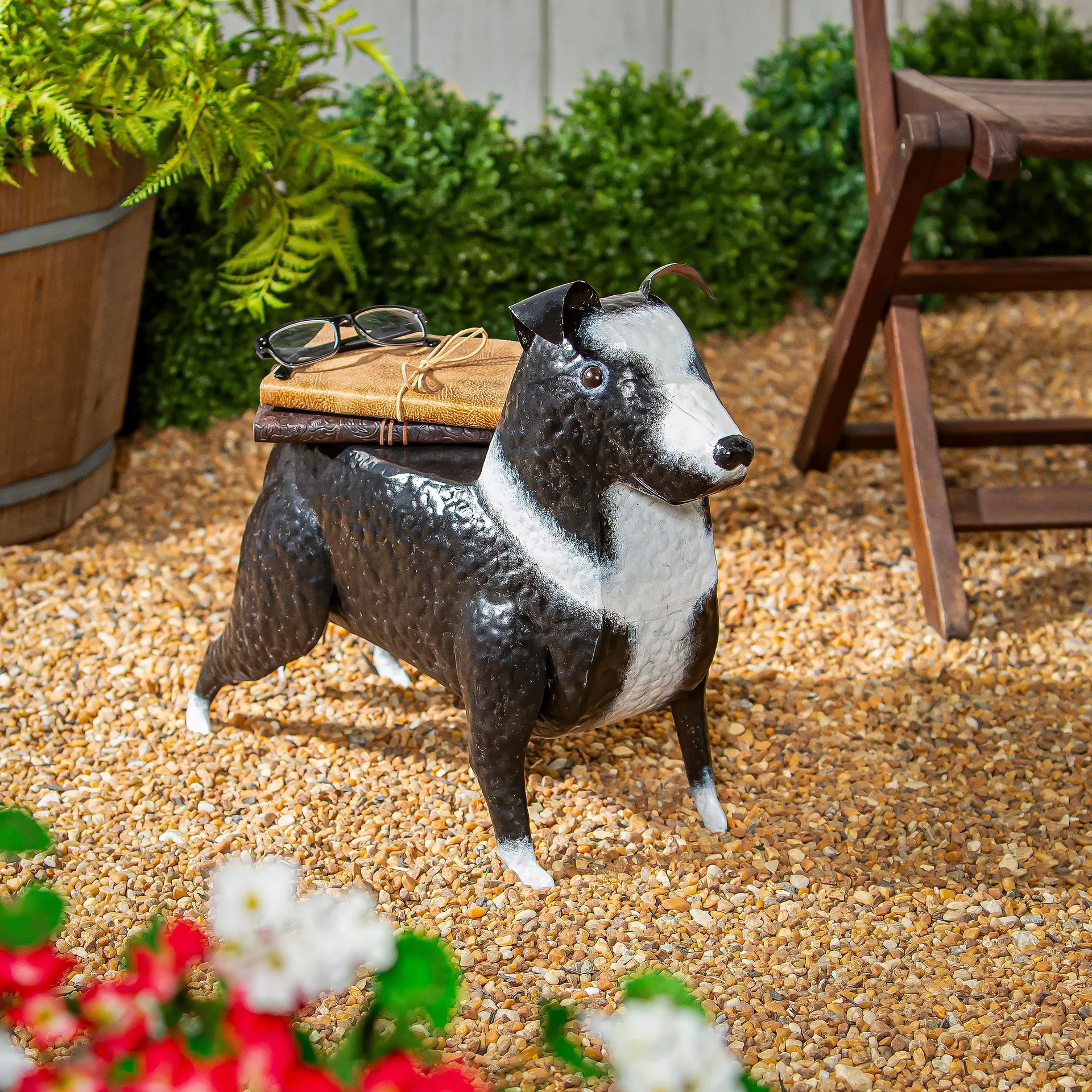 Handmade Metal Border Collie Table