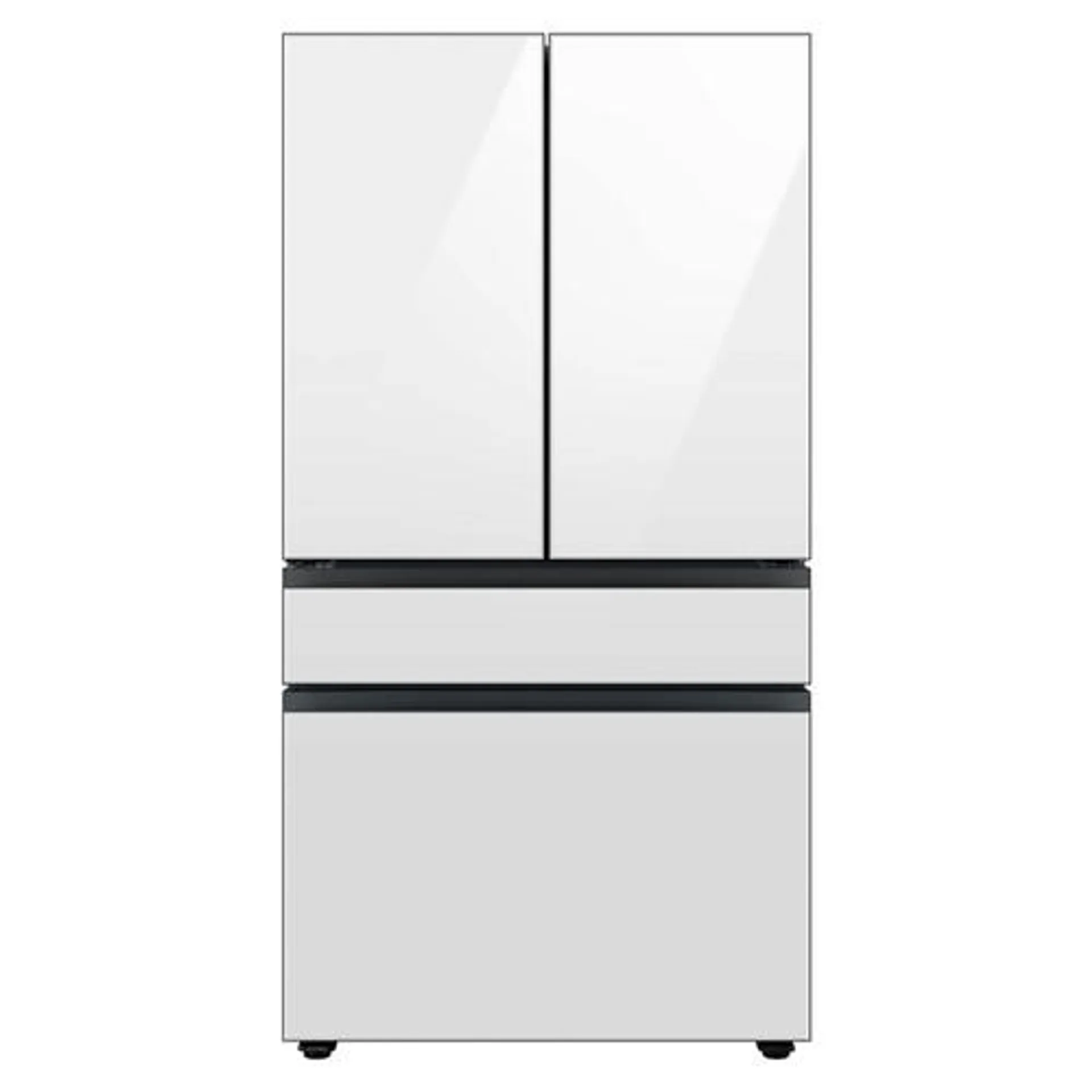 Samsung 29 cu. ft. Bespoke 4-Door French Door Refrigerator with Beverage Center™ in White Glass - RF29BB860012