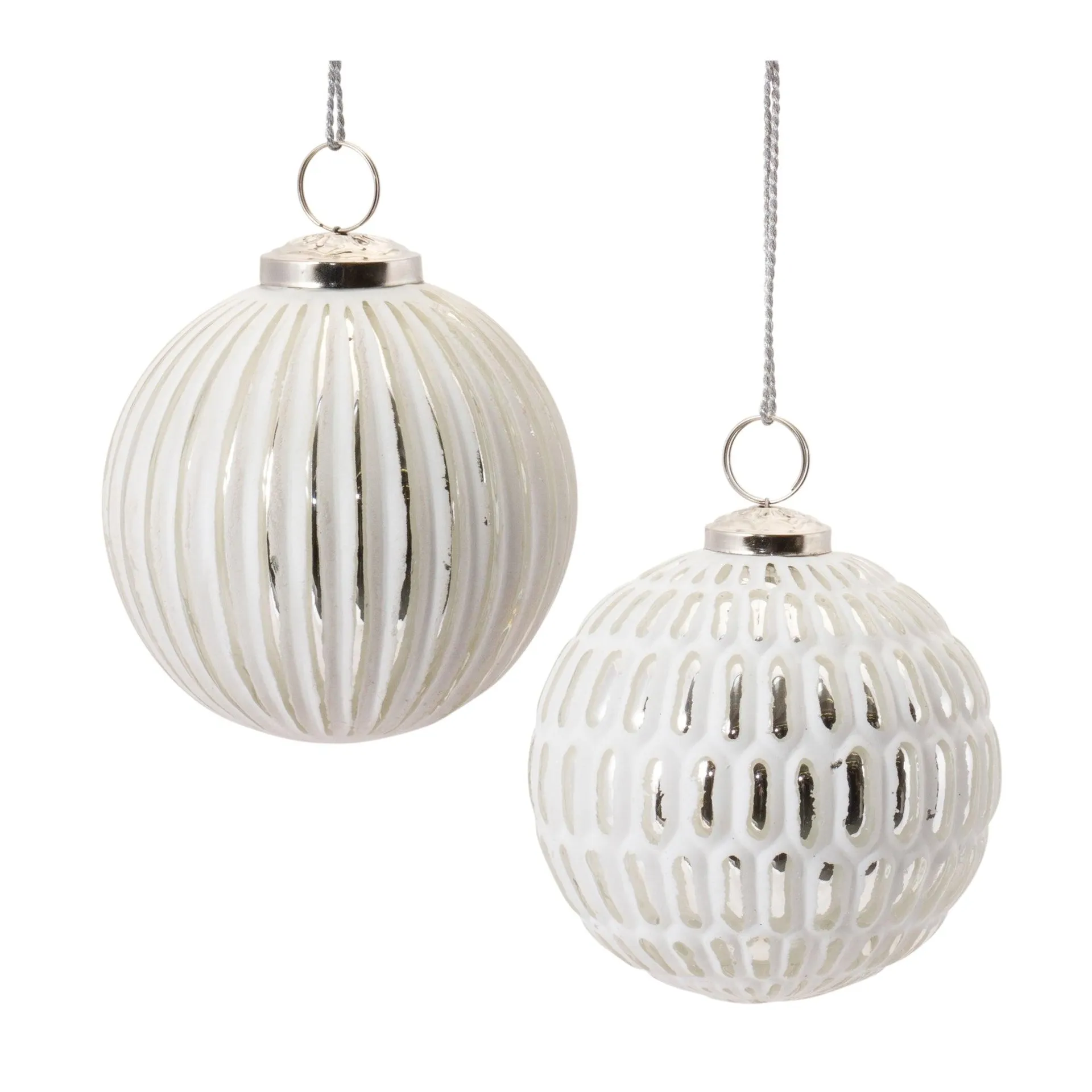 Frosted Glass Ball Ornament, Set of 6