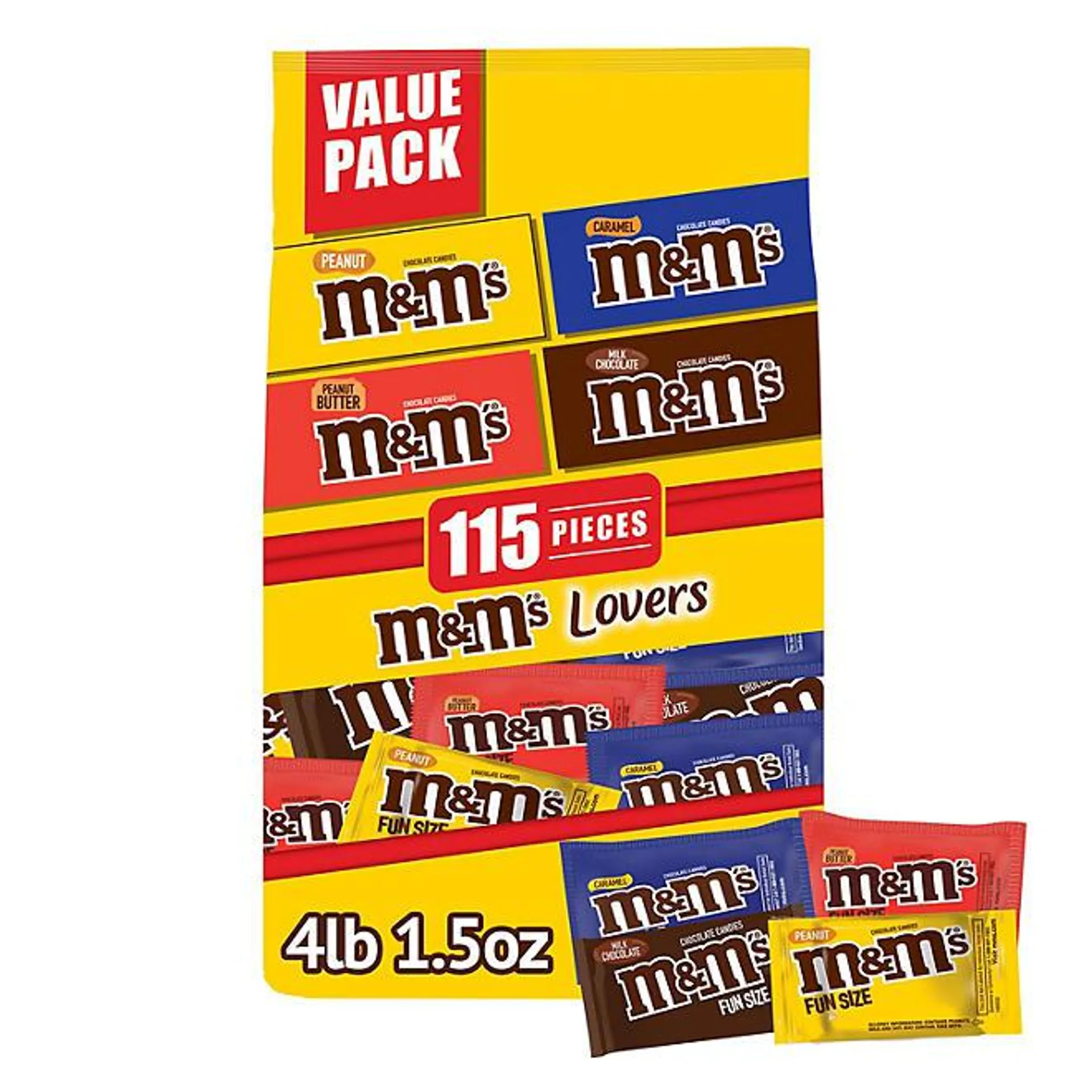 M&M'S Chocolate Candy Assorted Fun Size Bulk Variety Pack (115 ct., 4 lbs)