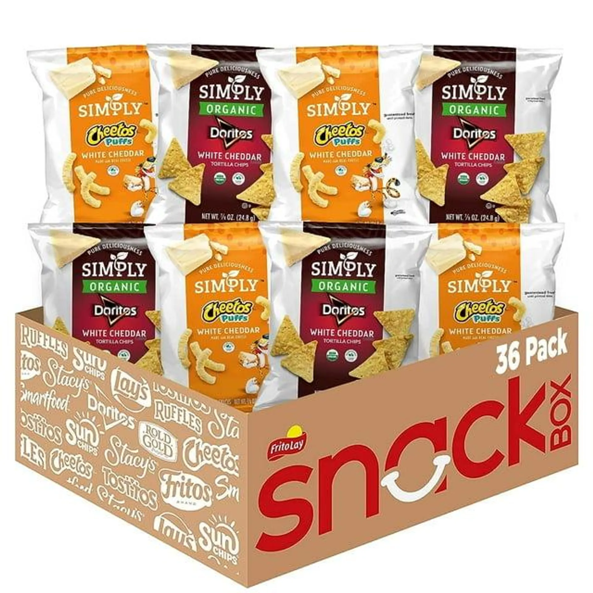 Simply Doritos & Cheetos Variety Pack Snack Chips, 0.875 oz Bags, 36 Count Multipack