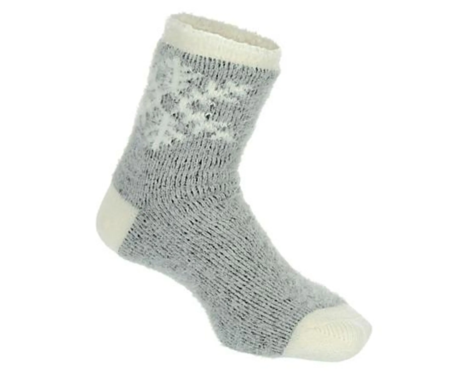 Womens Ribbed Snow Fuzzy Slipper Sock 1 Pair