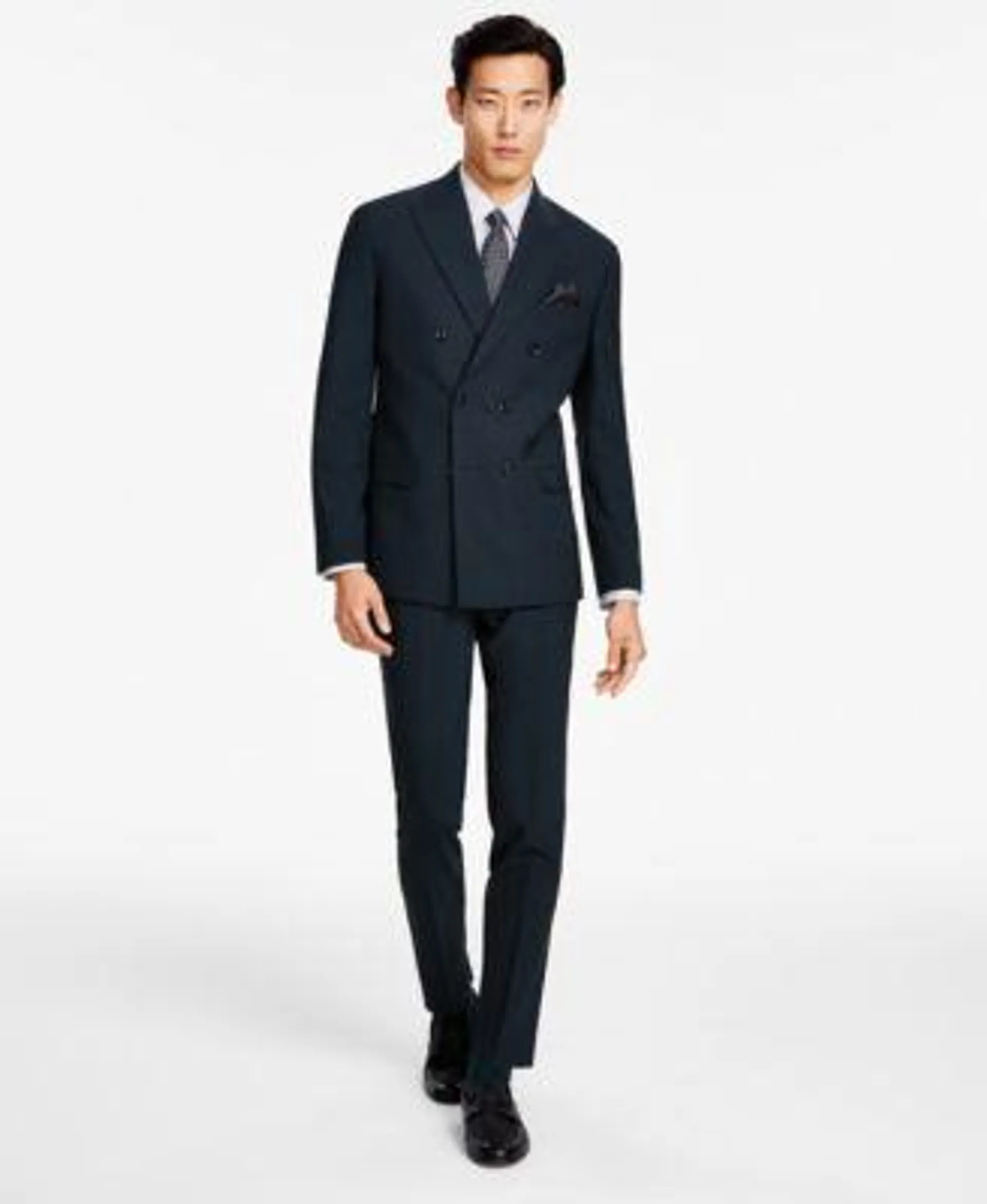 Men's Slim-Fit Emerald Green Solid Double-Breasted Suit Jacket & Pant, Created for Macy's