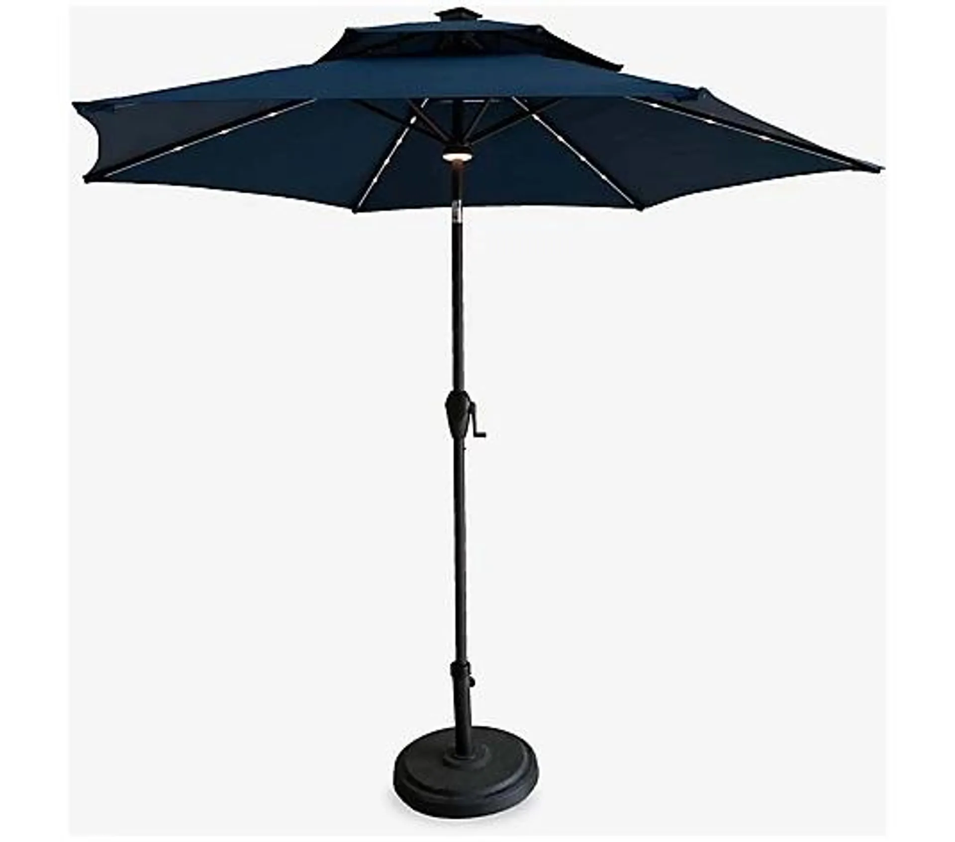 ATLeisure 9' Solar Starlight Double Top Patio Umbrella and Cover