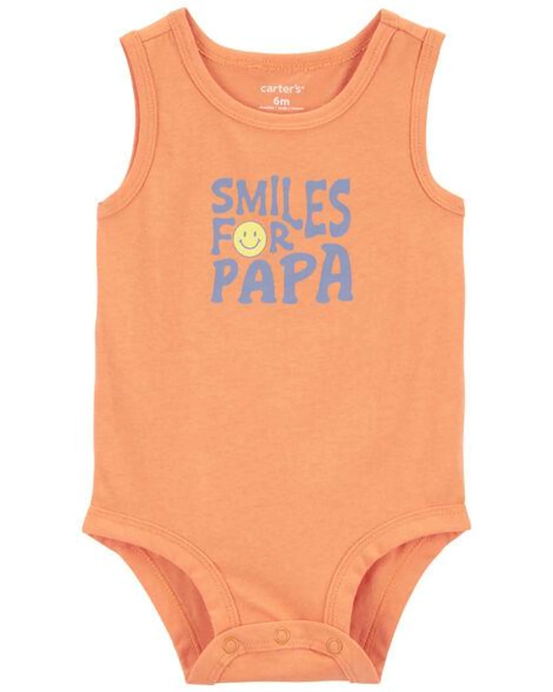 Baby 'Smiles For Papa' Sleeveless Bodysuit