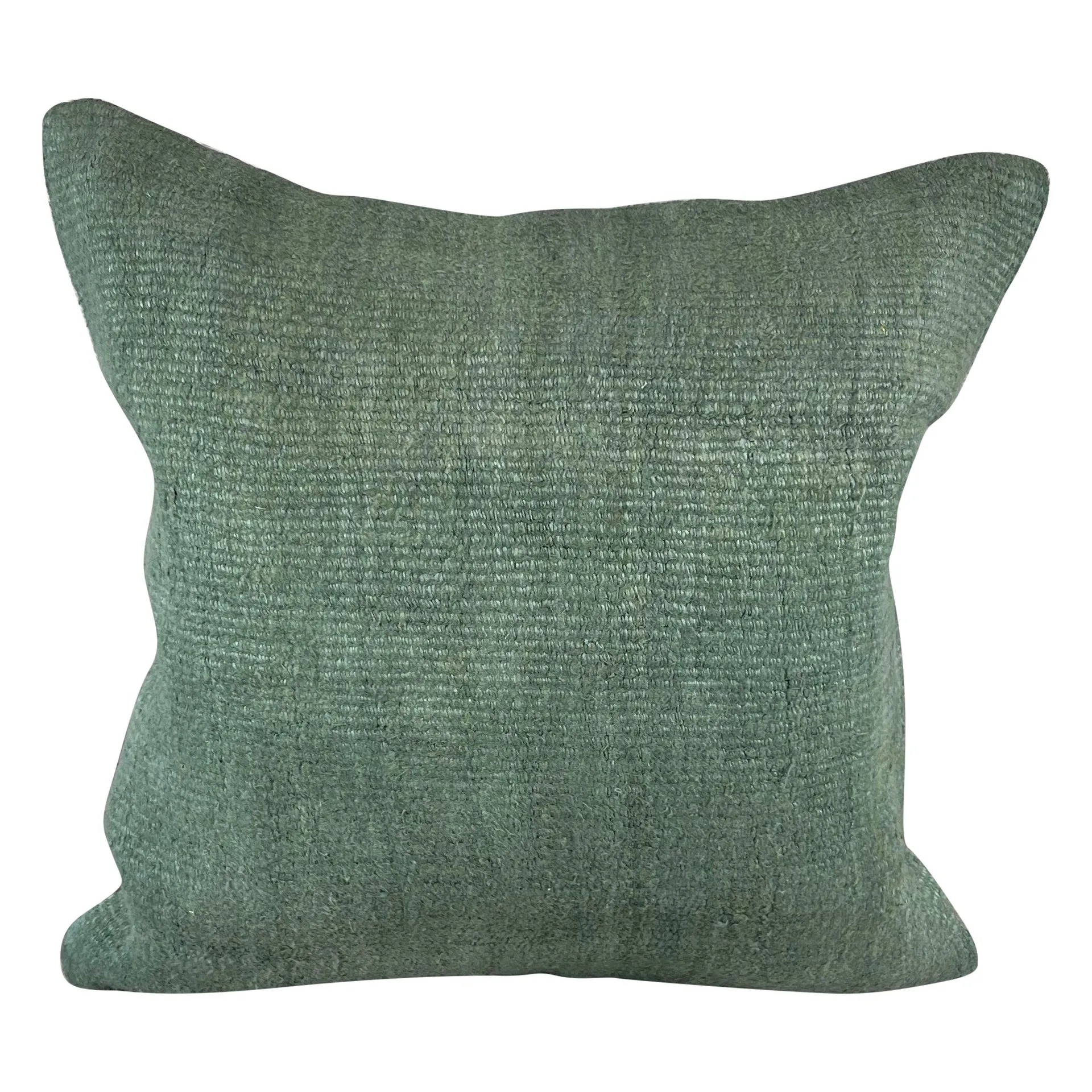 20 x 20 Hemp Turkish Cushion Natural Greenish Grey Pillow Cushion Cover #6347