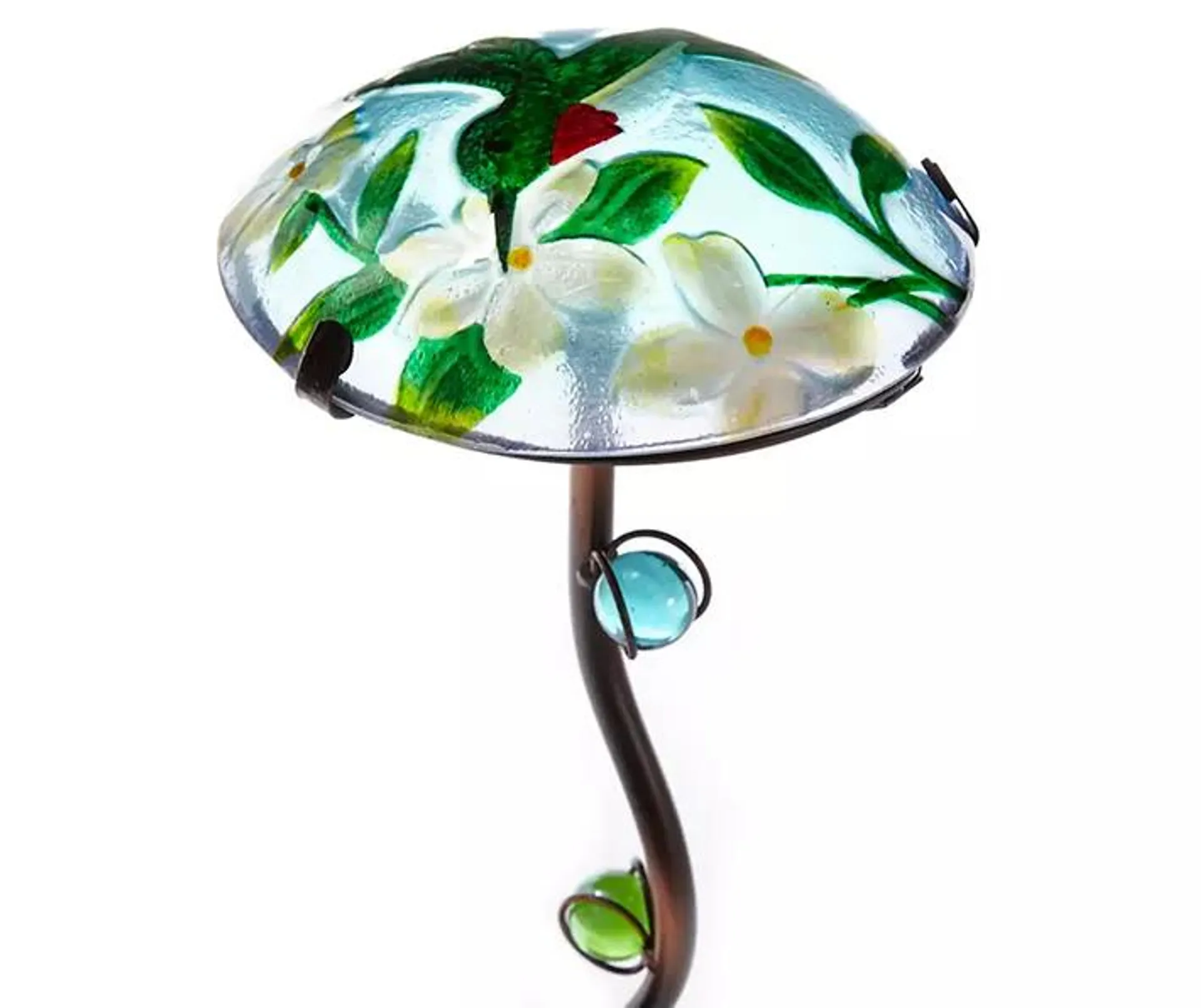 Hummingbird LED Solar Light Mushroom Yard Stake, (18")