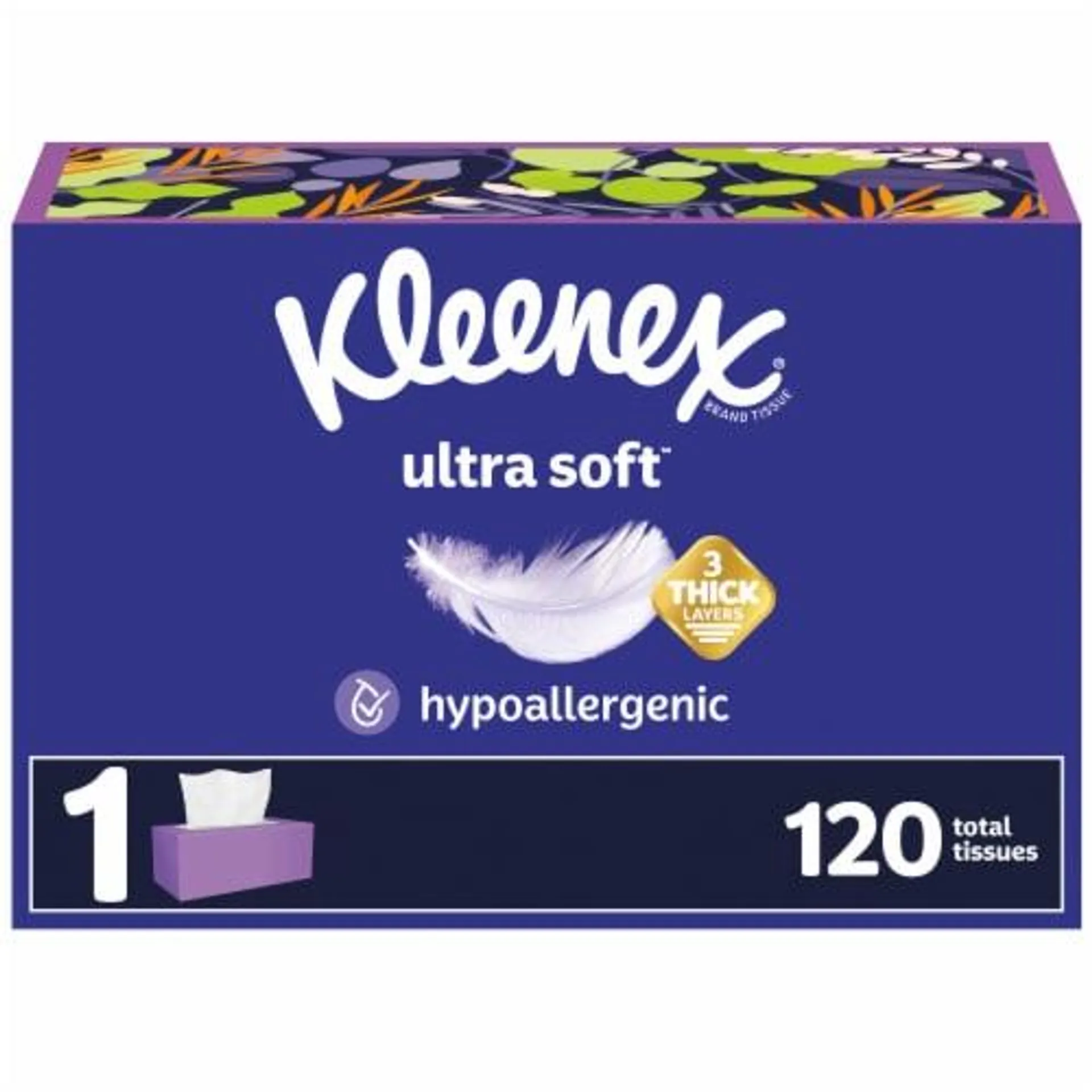 Kleenex Ultra Soft Facial Tissues Flat Box