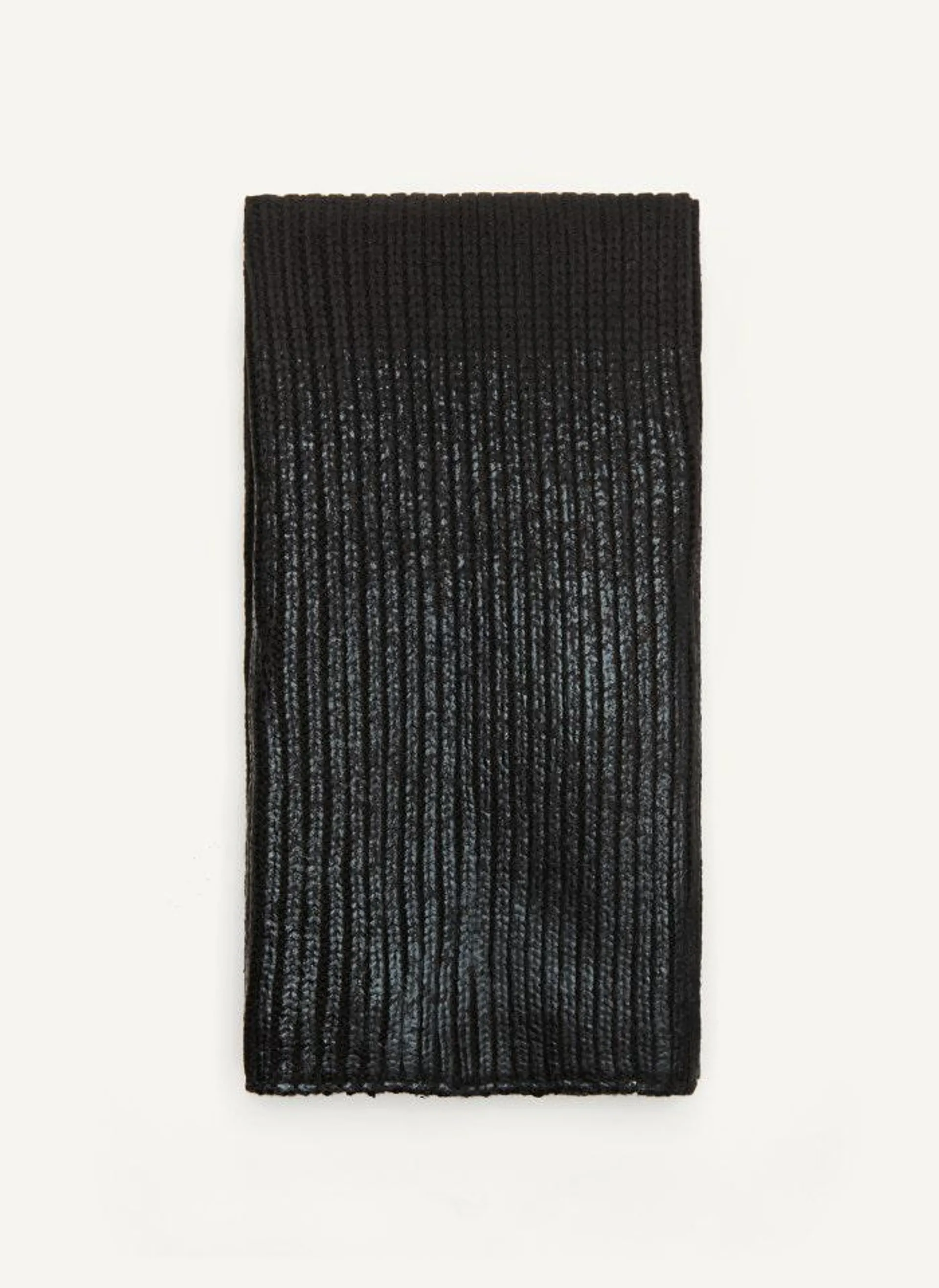Metallic Rib Knit Oblong Scarf