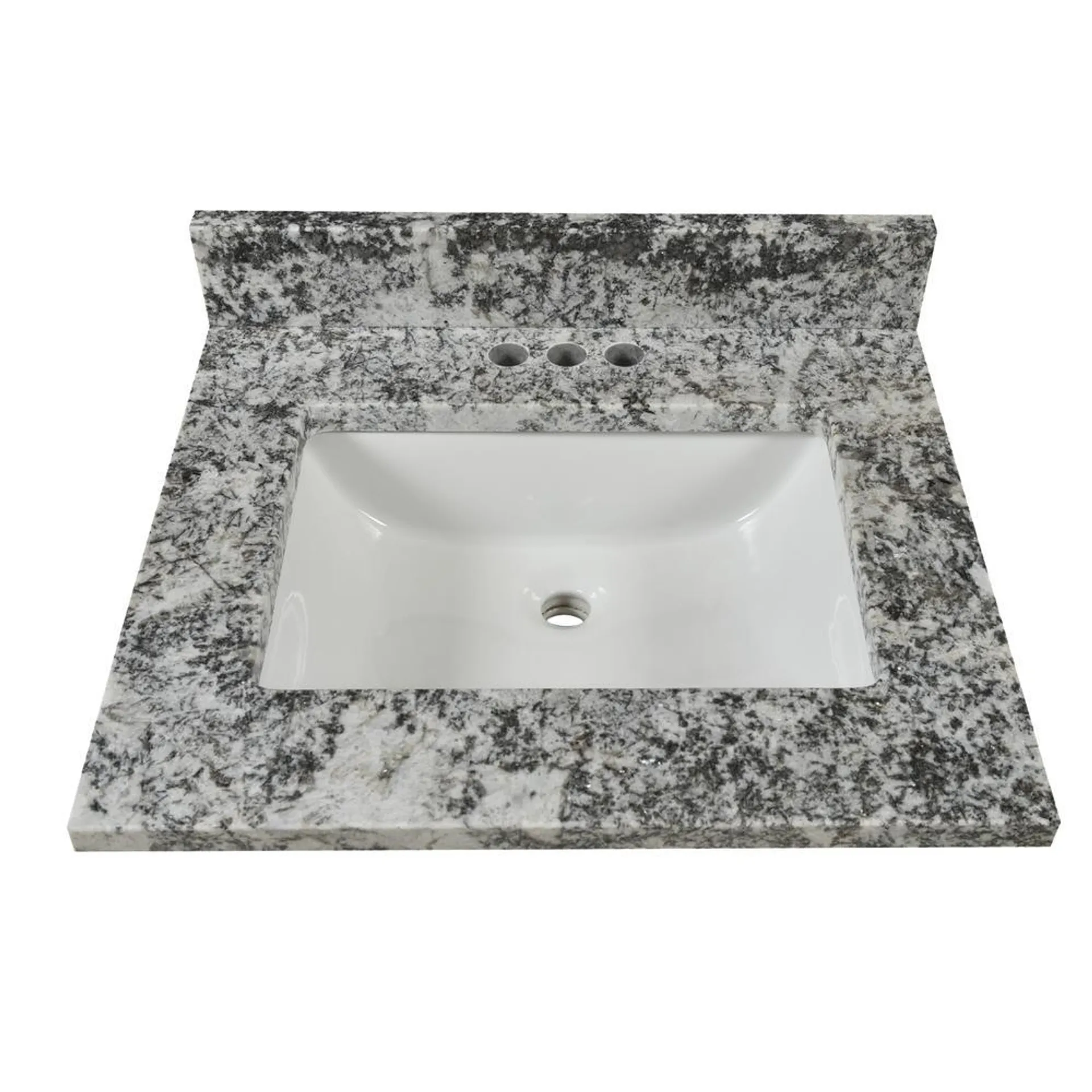 Tuscany® 25"W x 22"D Alaska White Granite Vanity Top with Rectangular Undermount Bowl