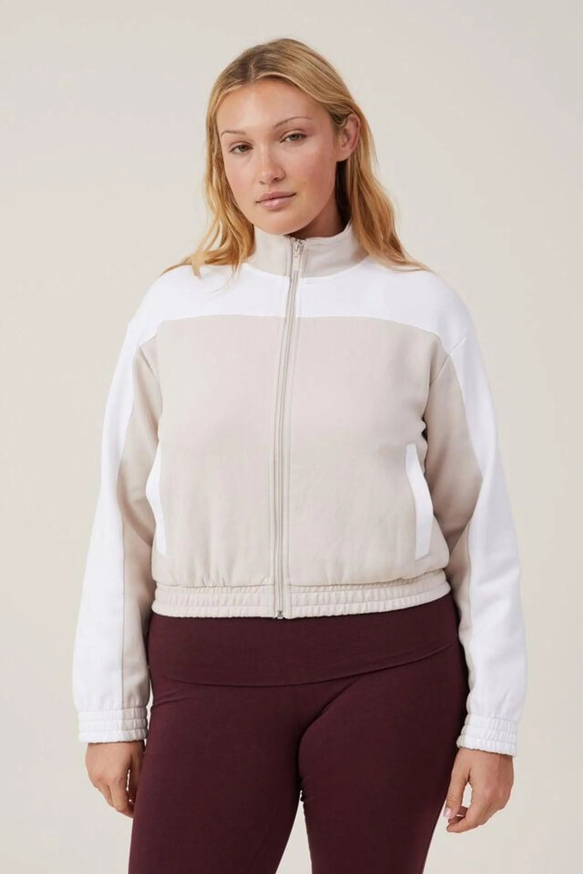 Retro Sporty Cropped Zip Through