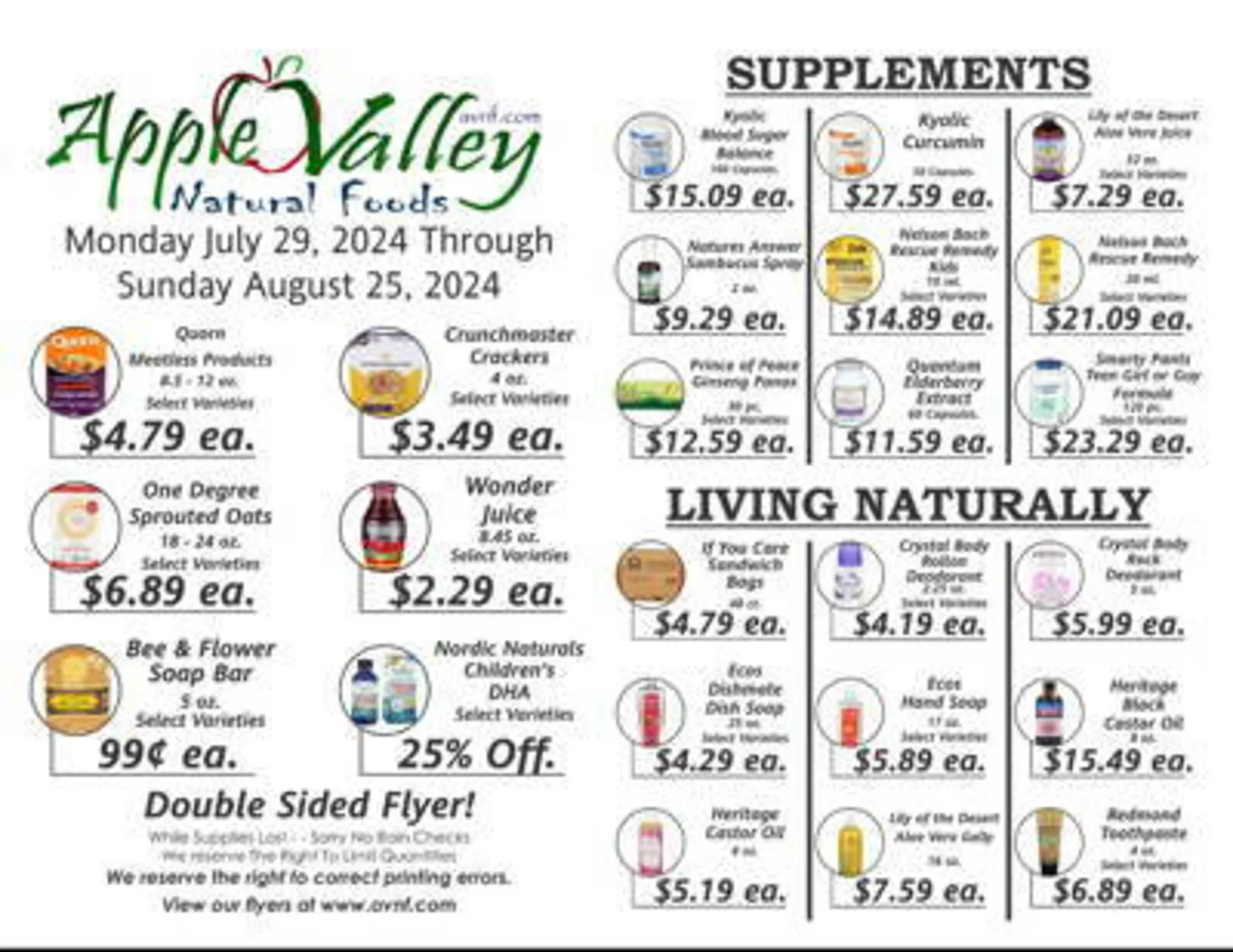 Apple Valley Natural Foods Weekly Ad - 1