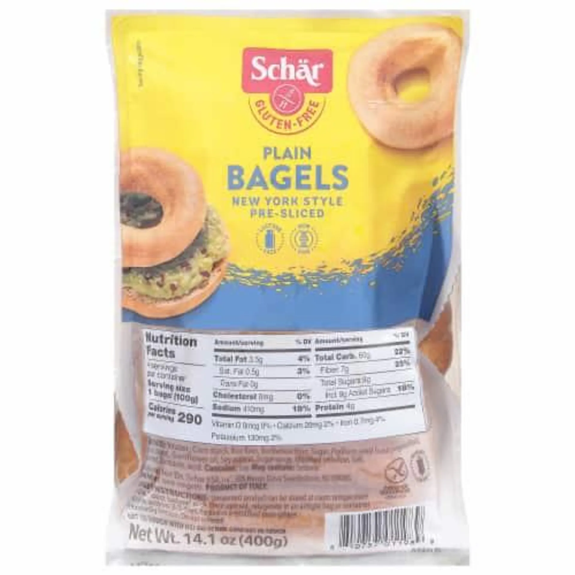 Schar Gluten-Free New York Style Pre-Sliced Plain Bagels