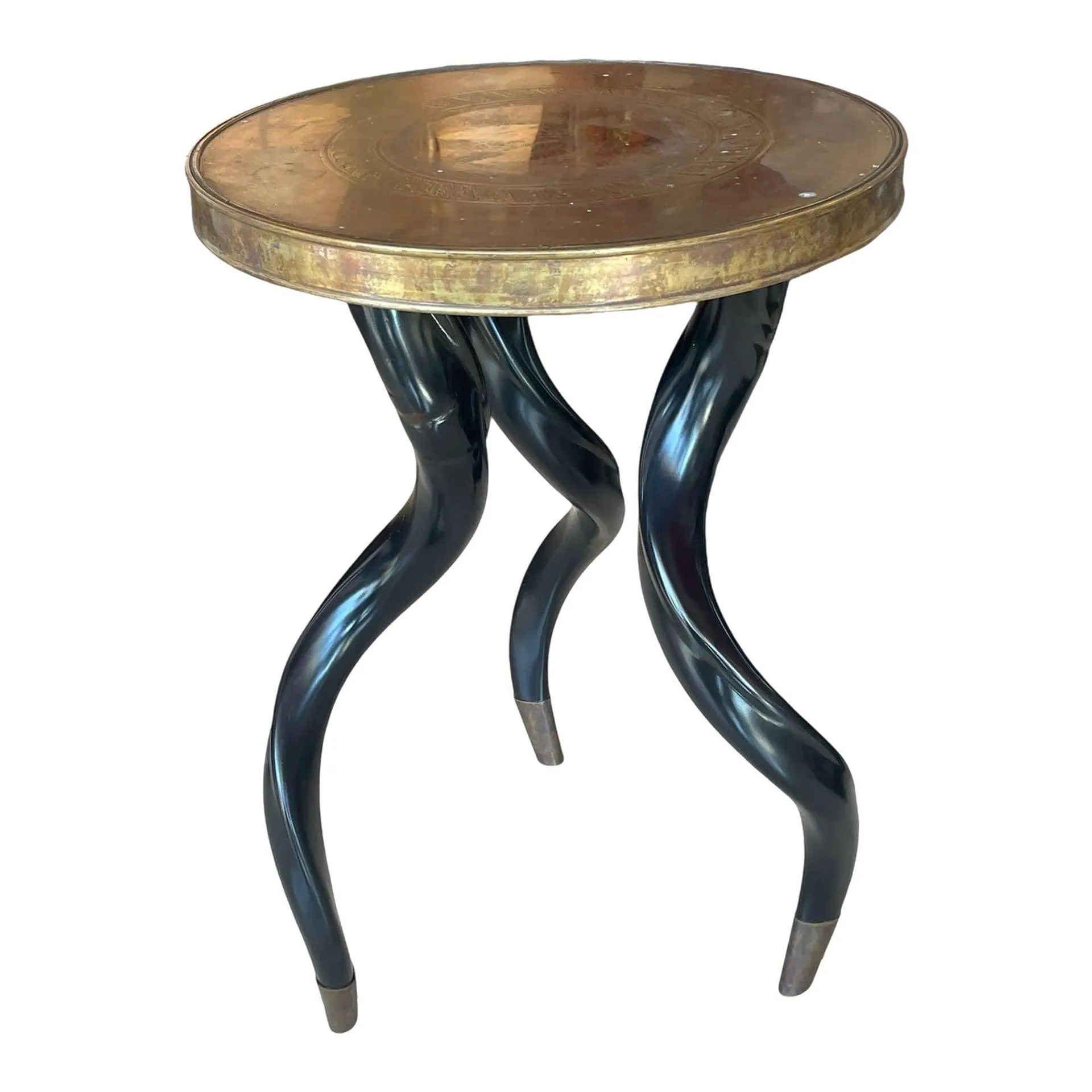 Century Furniture "Horn" Drinks Table. Sculptural Legs and Bronze Top