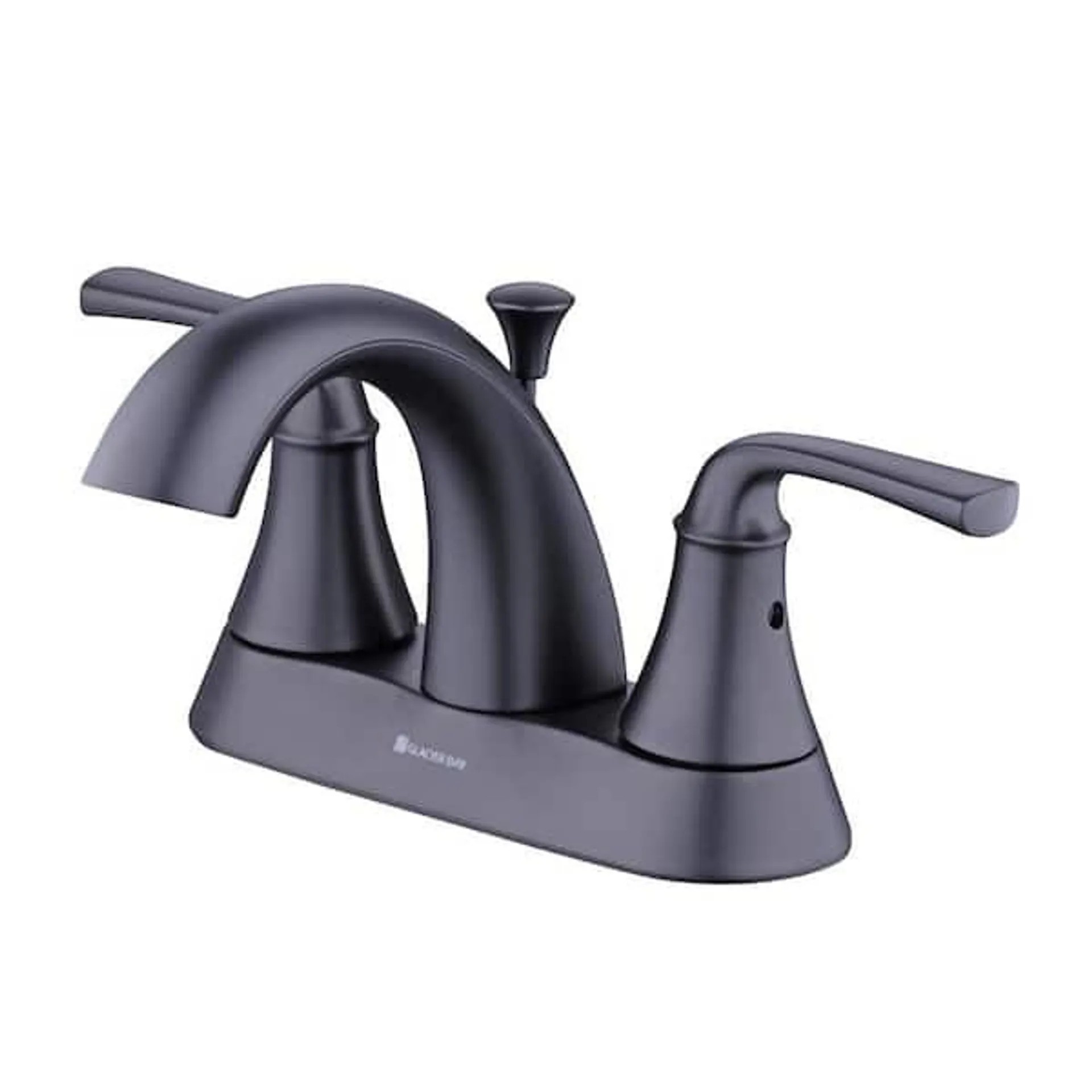 Vazon 4 in. Centerset 2-Handle High-Arc Bathroom Faucet in Matte Black