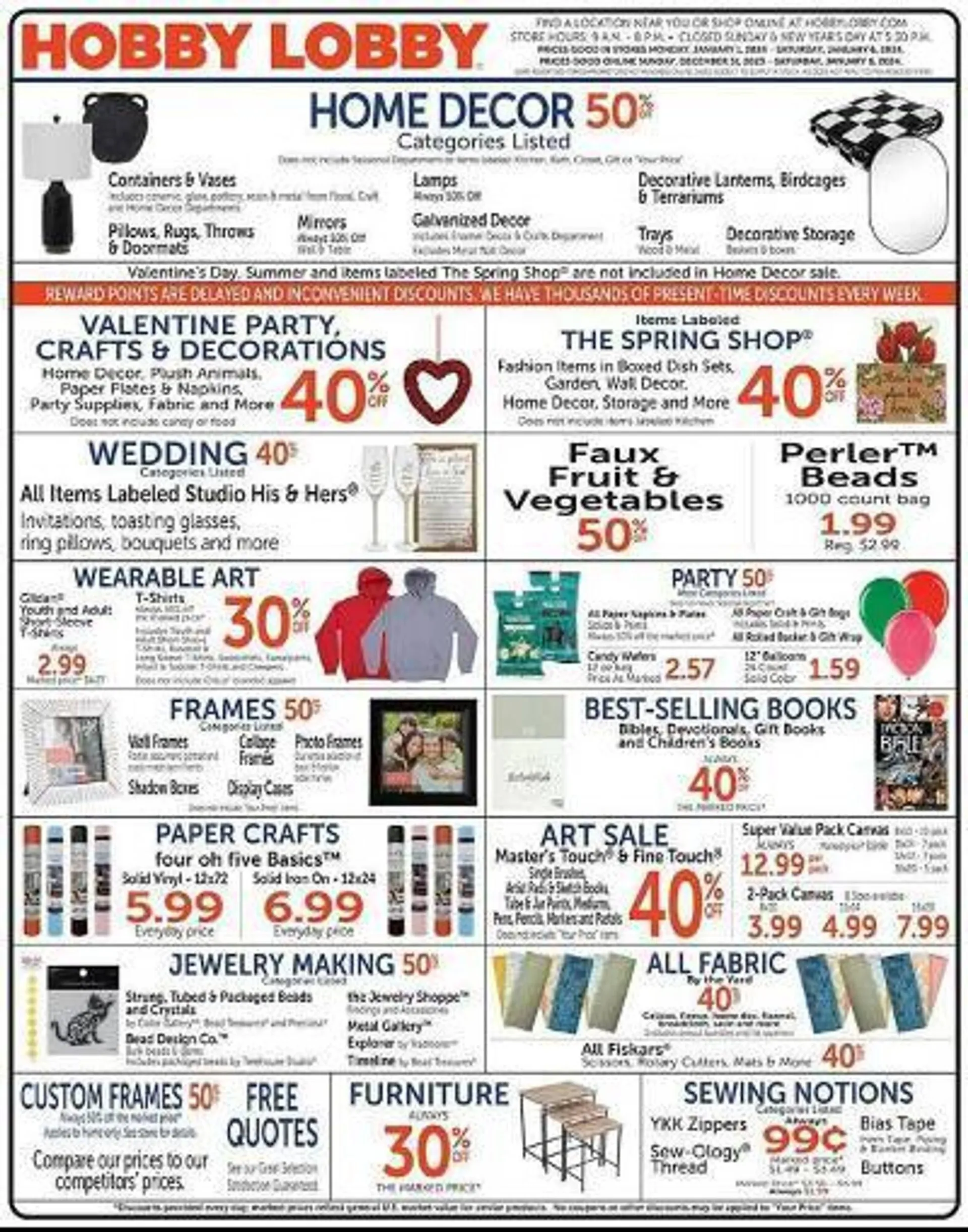 Weekly ad Hobby Lobby Weekly Ad from December 31 to January 6 2024 - Page 