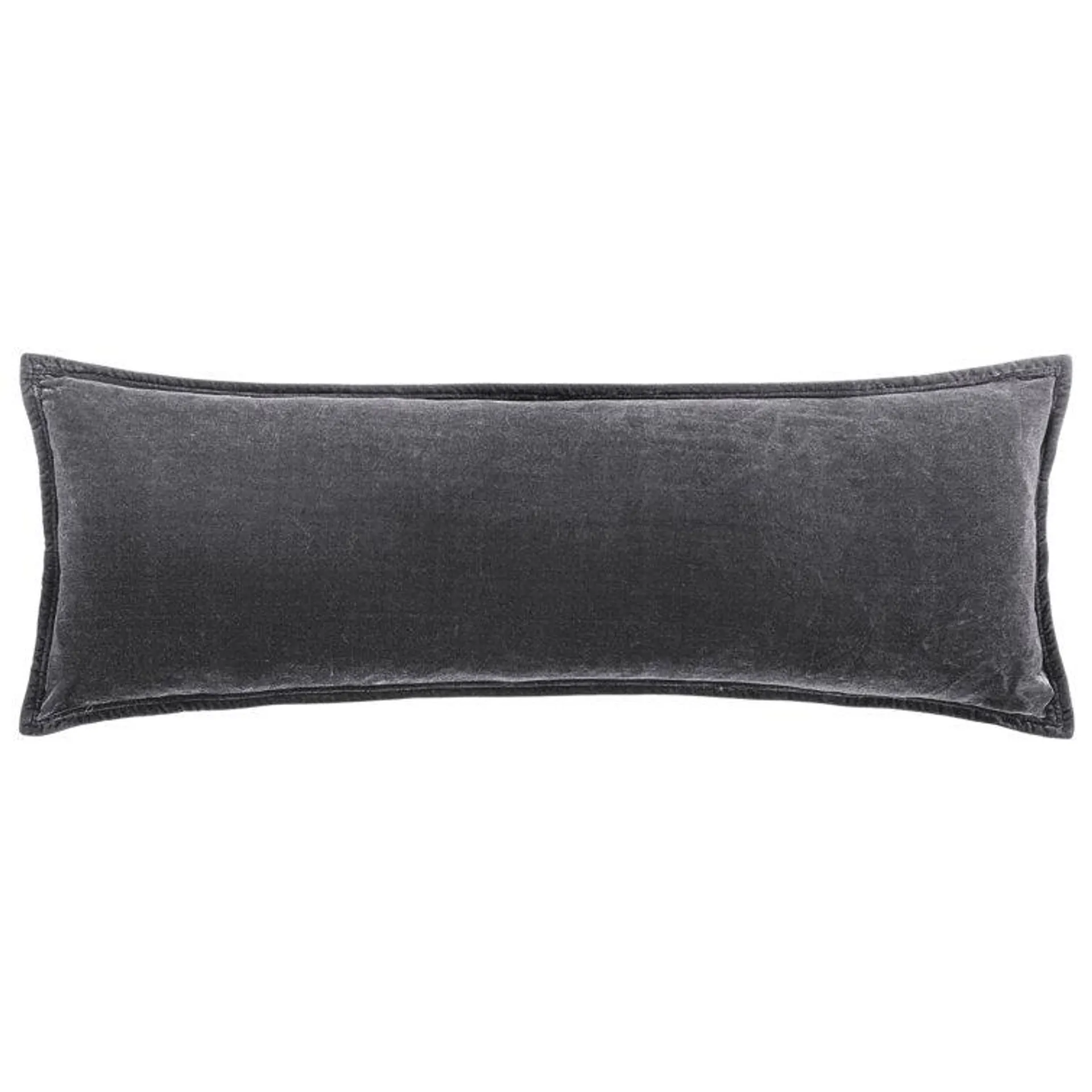 Stella Solid Faux Silk Velvet Romantic Western 14x42 inch Long Lumbar Pillow